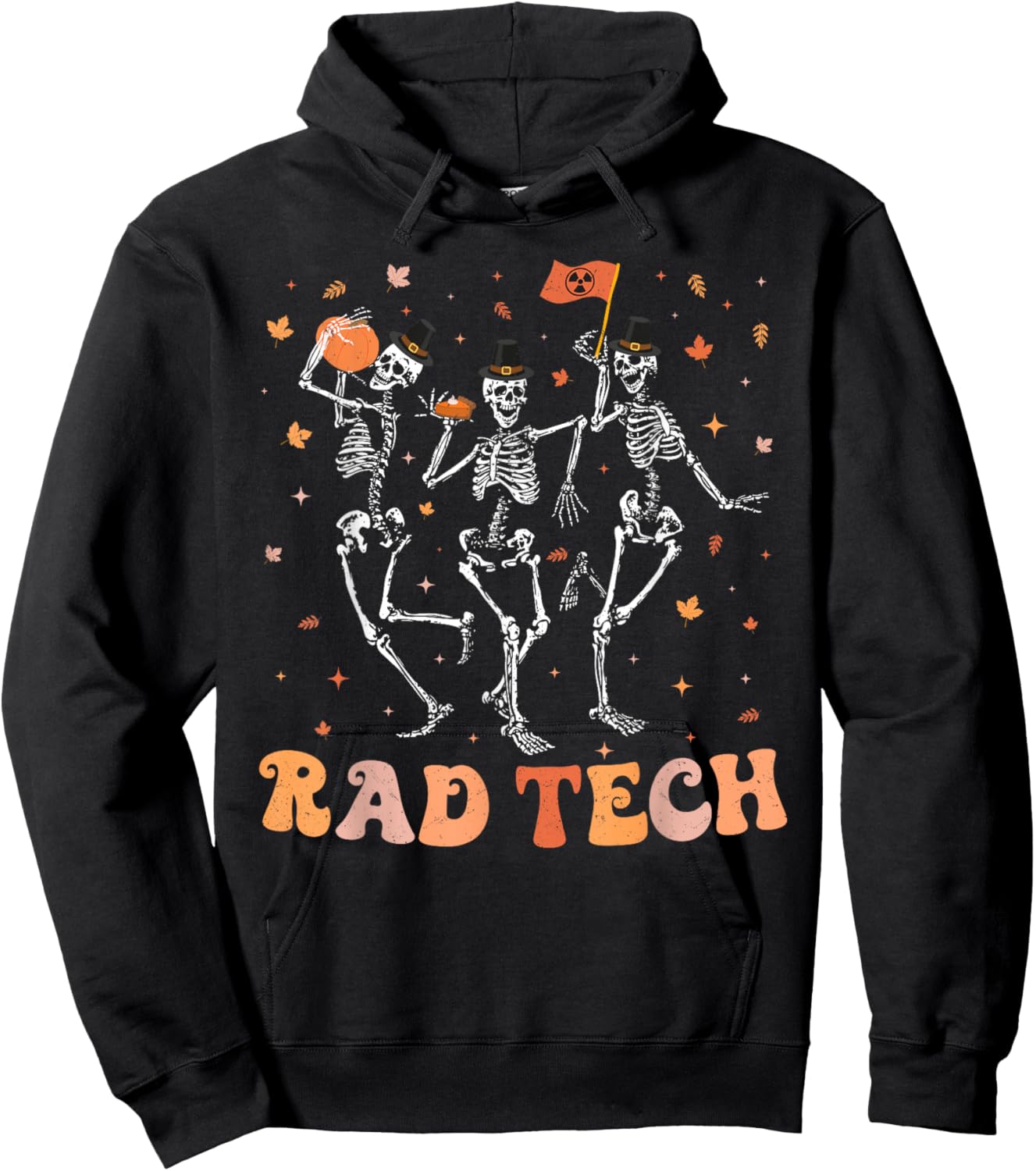 Dancing Skeleton Radiology Thanksgiving RAD Tech X-ray Tech Hoodie - Hoodie | Black