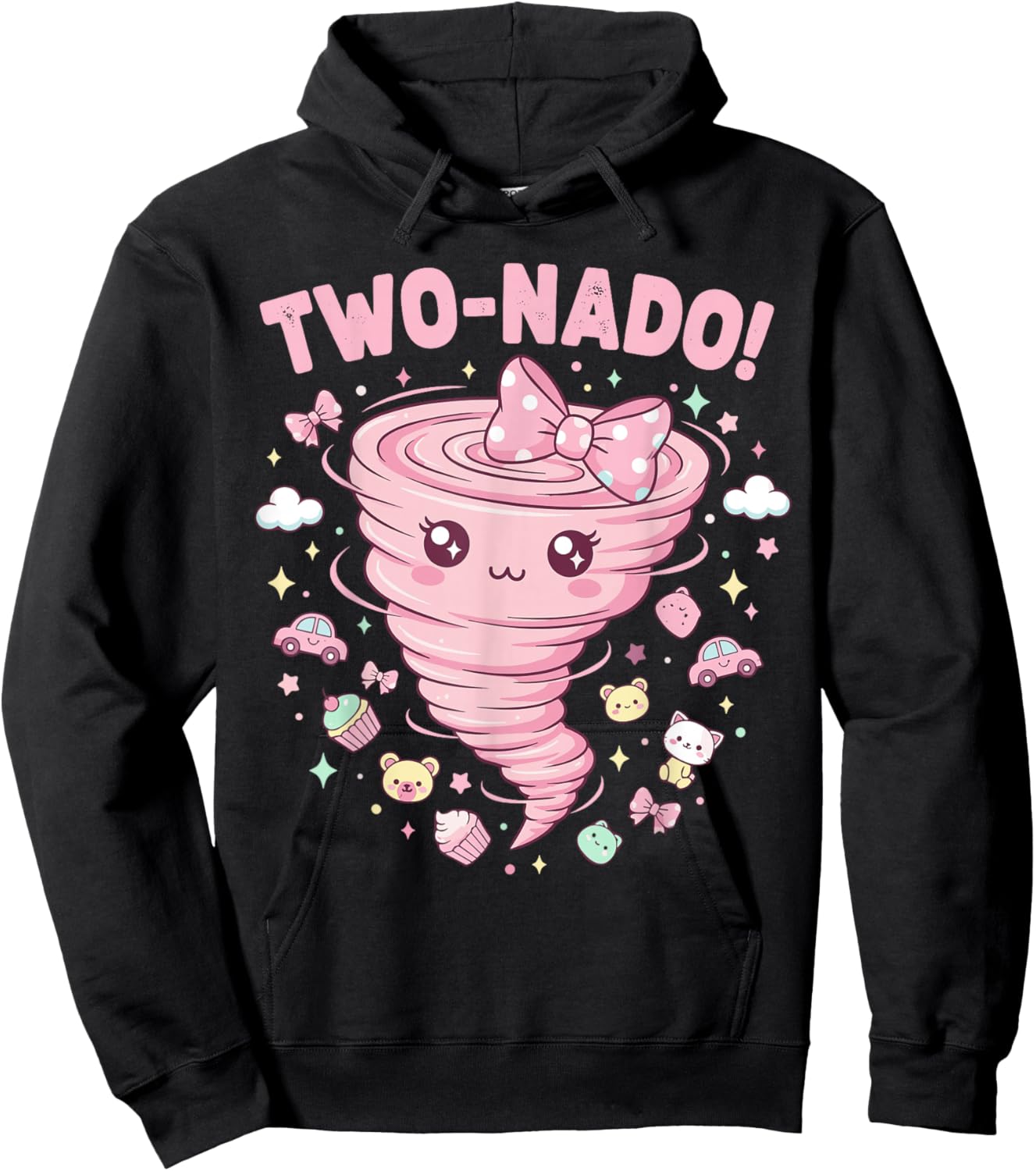 Two Nado Birthday Outfit Girl, Toddler 2 Year Old Tornado Hoodie - Hoodie | Black