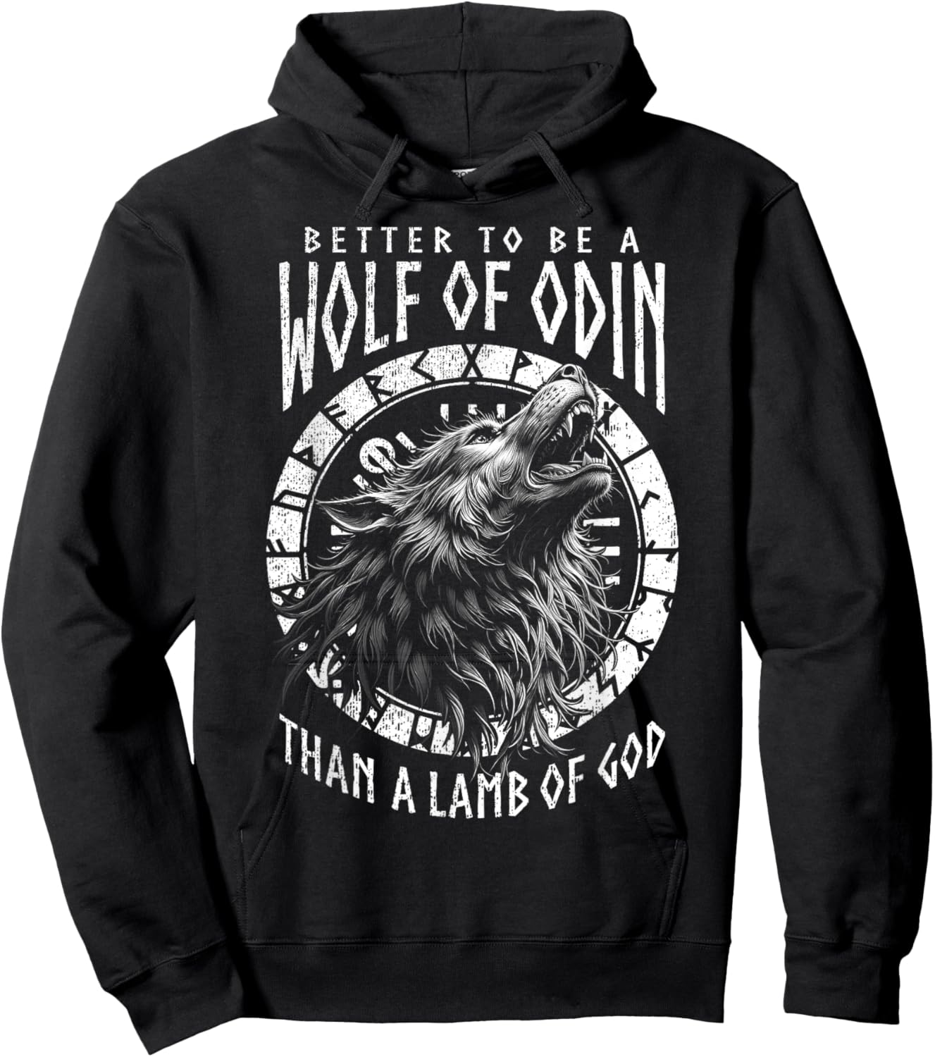 Wolf Of Odin Lamb Of God Viking Norse Mythology Compass Hoodie - Hoodie | Black