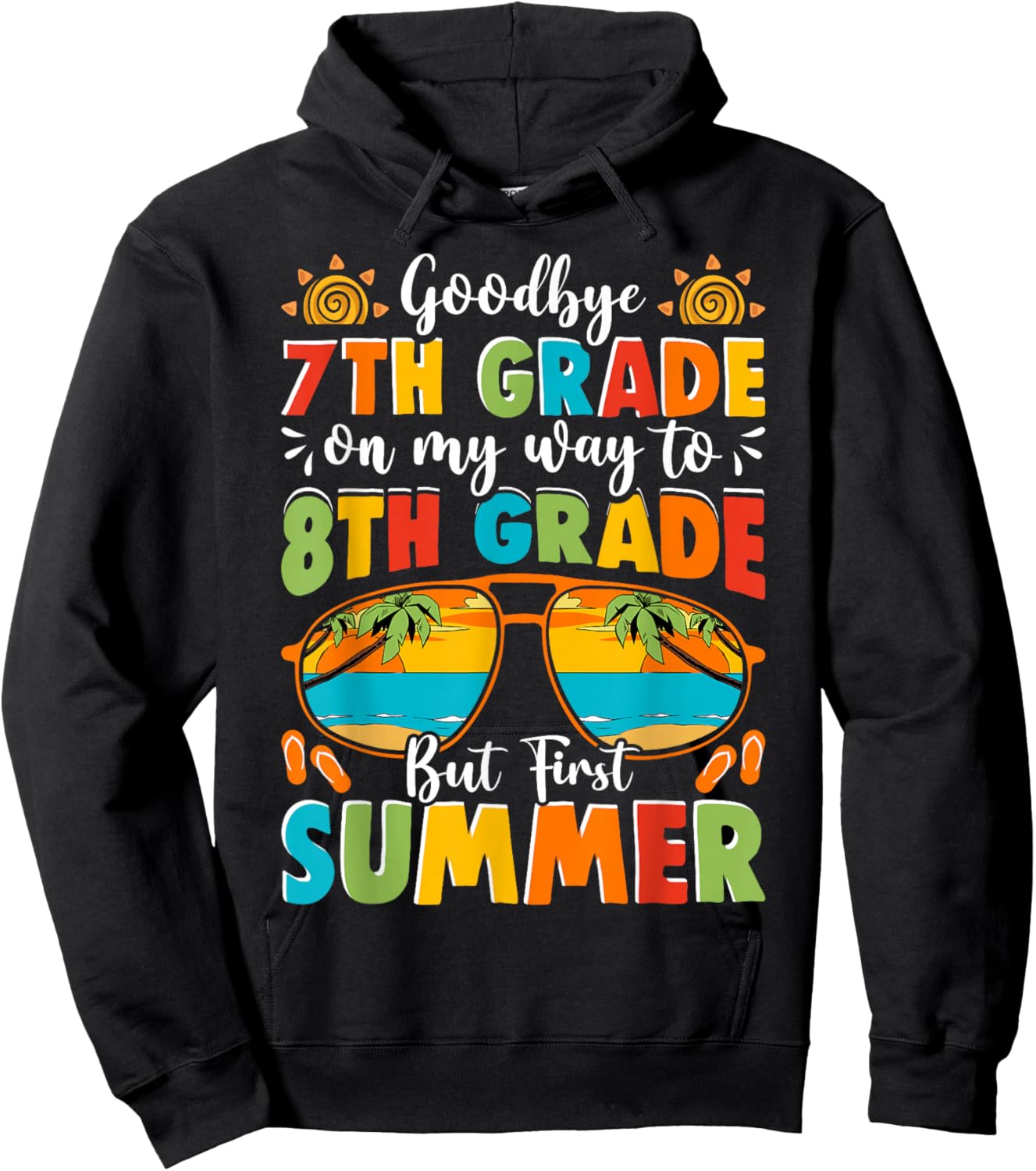 Goodbye 7th Grade Graduation to 8th Grade First Summer Kids Hoodie - Hoodie | Black