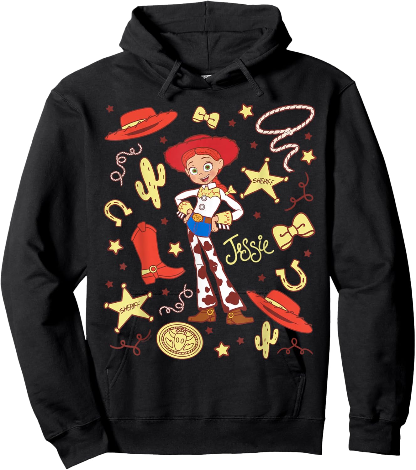 Disney and Pixar's Toy Story Jessie Cowgirl Western Collage Hoodie - Hoodie | Black