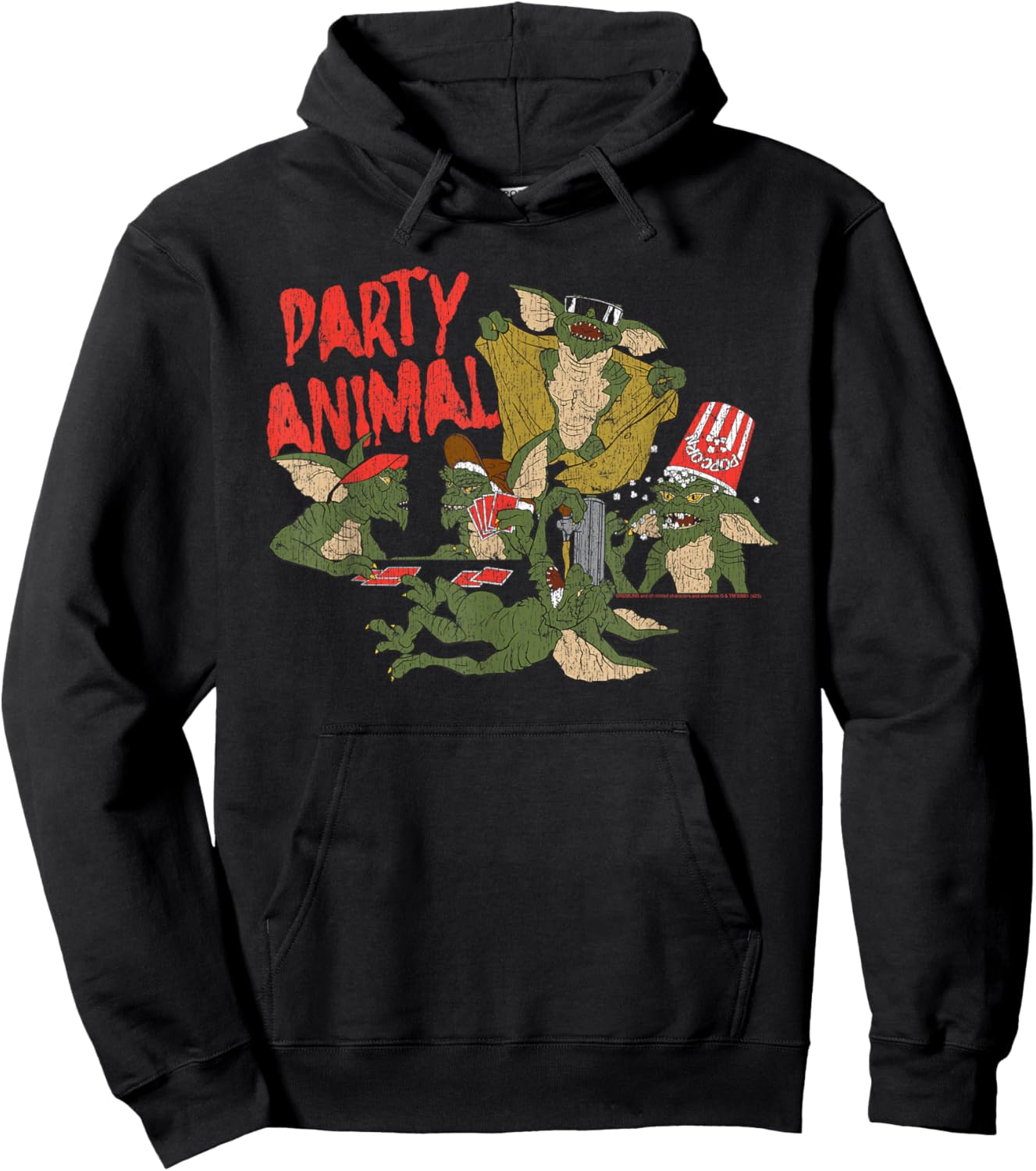 Gremlins Party Animal Vintage Illustration Funny 80's Movie Hoodie - Hoodie | Black