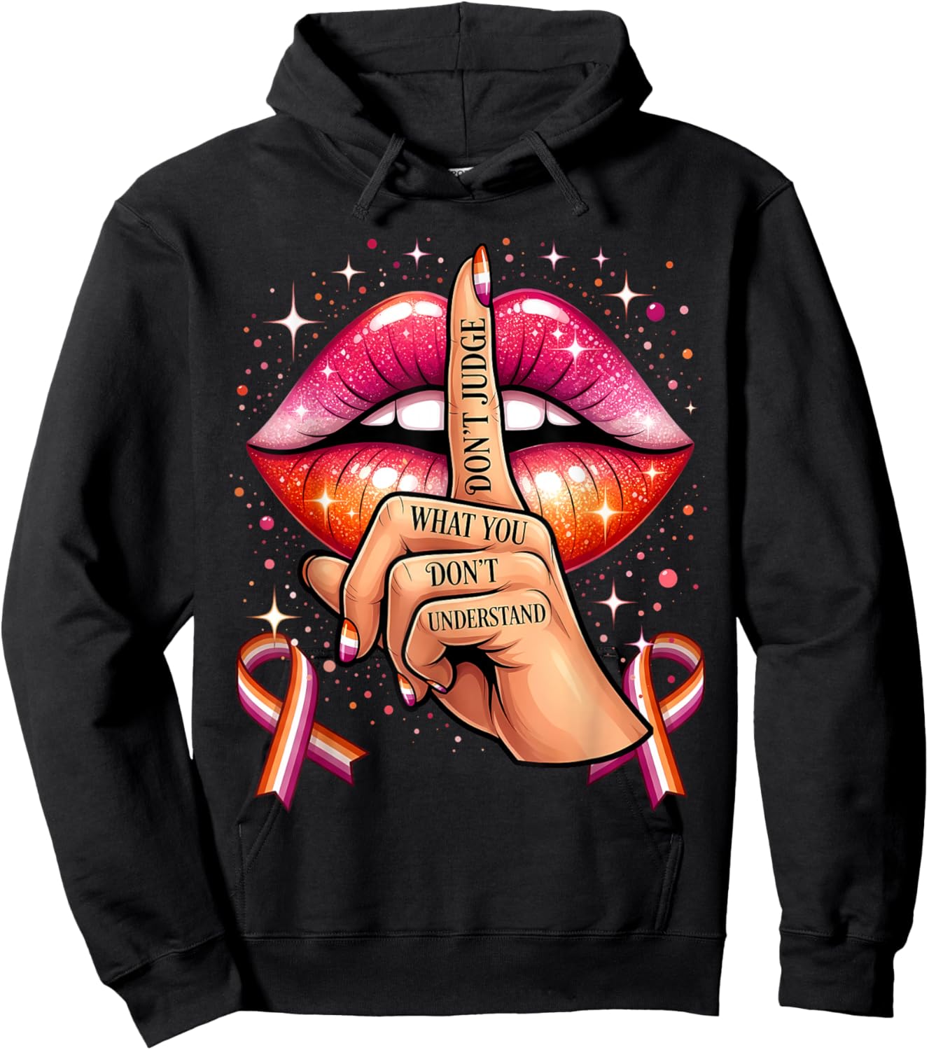 Don't Judge What You Don't Understand LGBTQ Lesbian Pride Hoodie - Hoodie | Black
