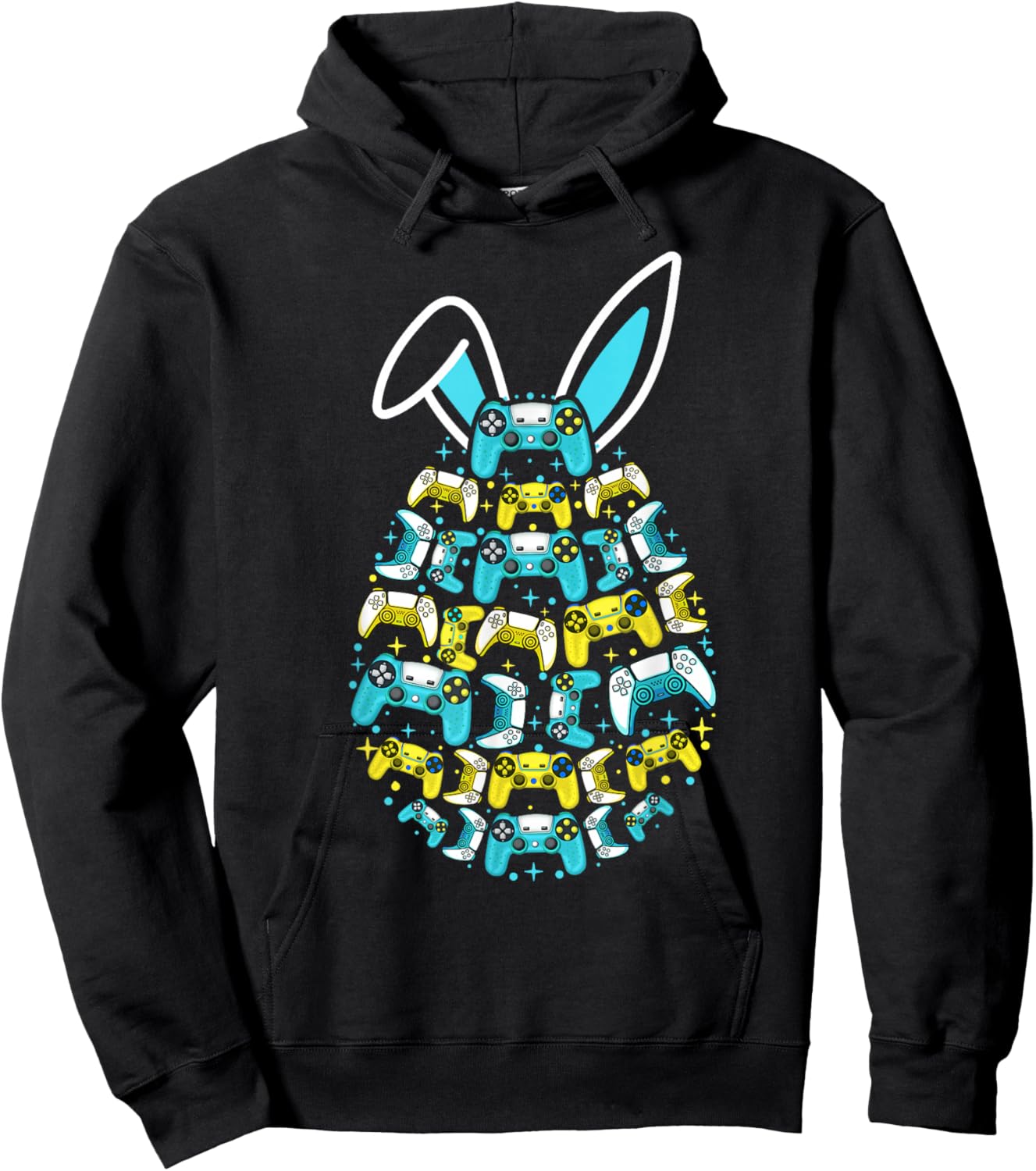 Happy Easter Day gaming Bunny Egg funny gamer for Boys kids Hoodie - Hoodie | Black