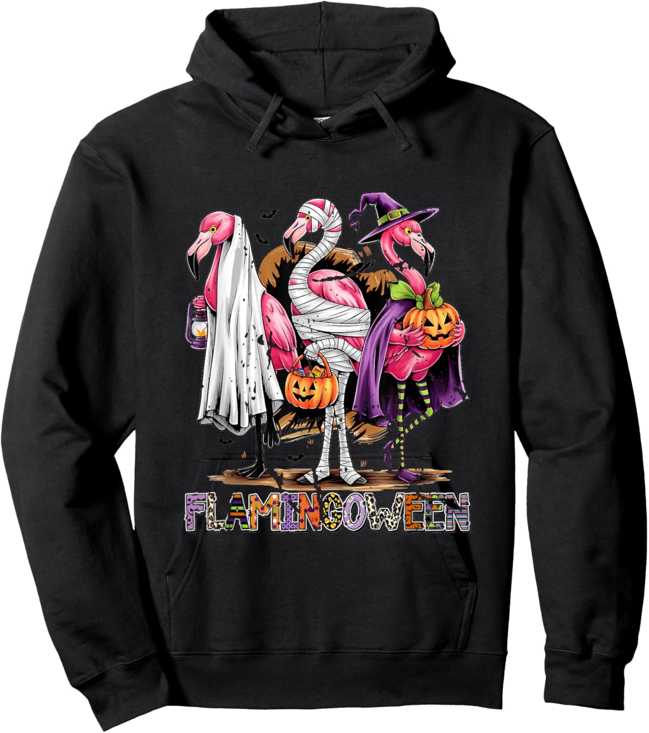 Halloween Flamingoween Ween Spooky Flamingo Hoodie - Hoodie | Black