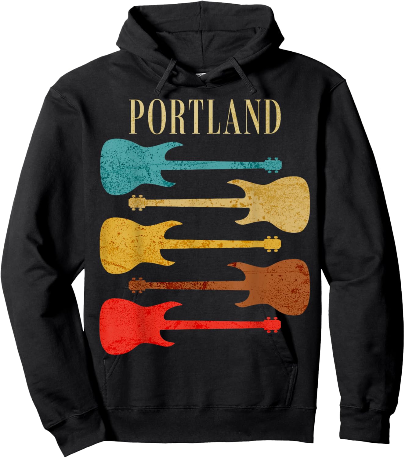 Portland Concert Rock Music Festival Guitars Oregon Hoodie - Hoodie | Black