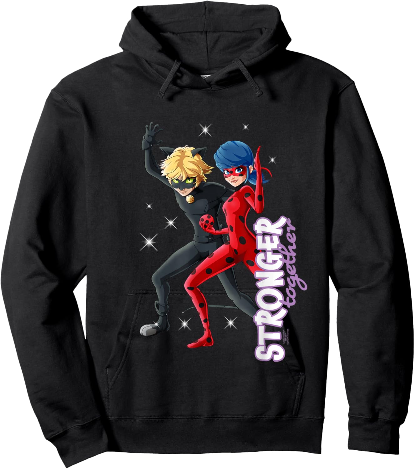 Ladybug Cat Noir Charakter Stronger Together Hoodie - Hoodie | Black
