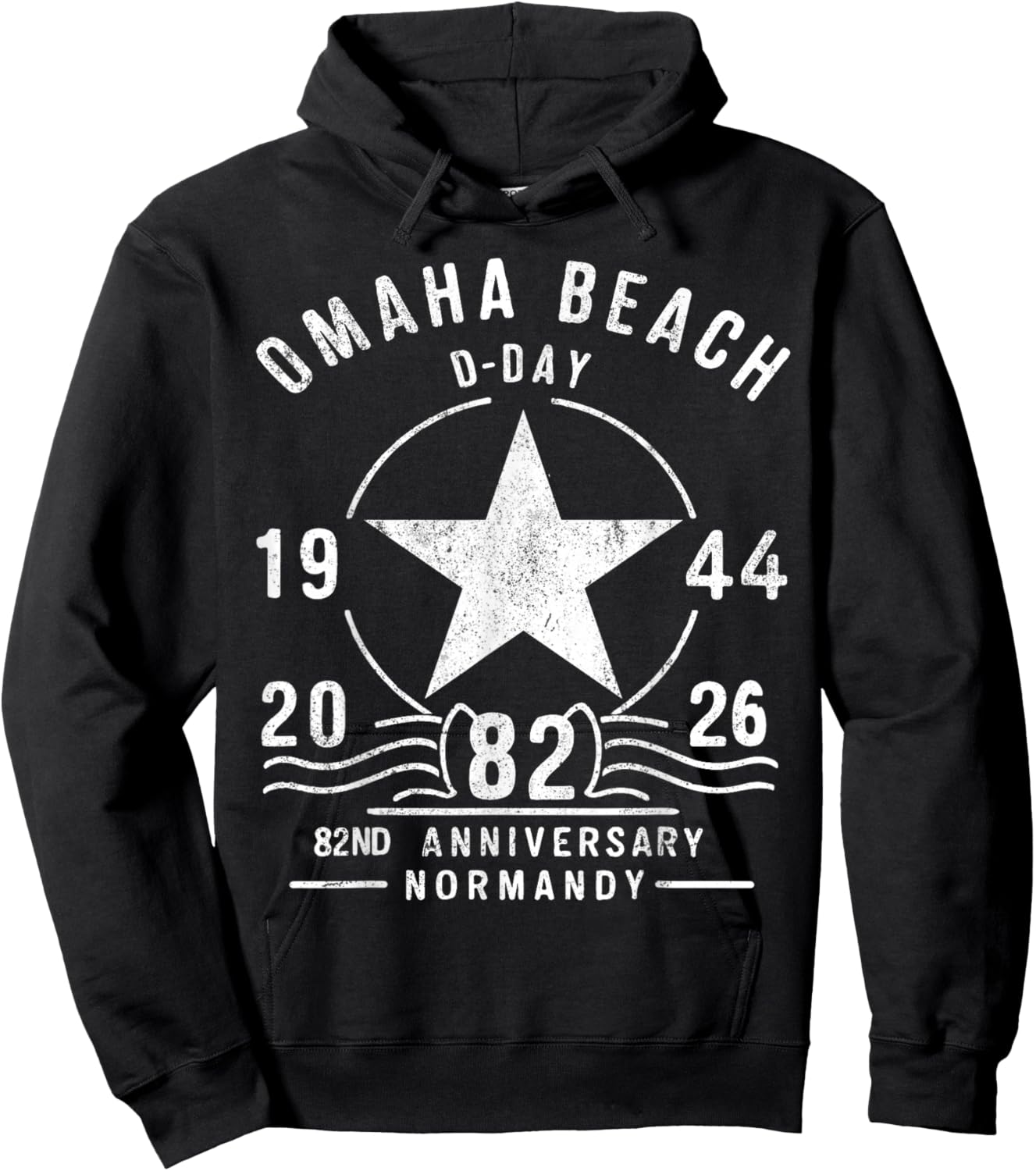 D-Day 2026 82nd Anniversary Normandy D-Day Omaha Beach 1944 Hoodie - Hoodie | Black