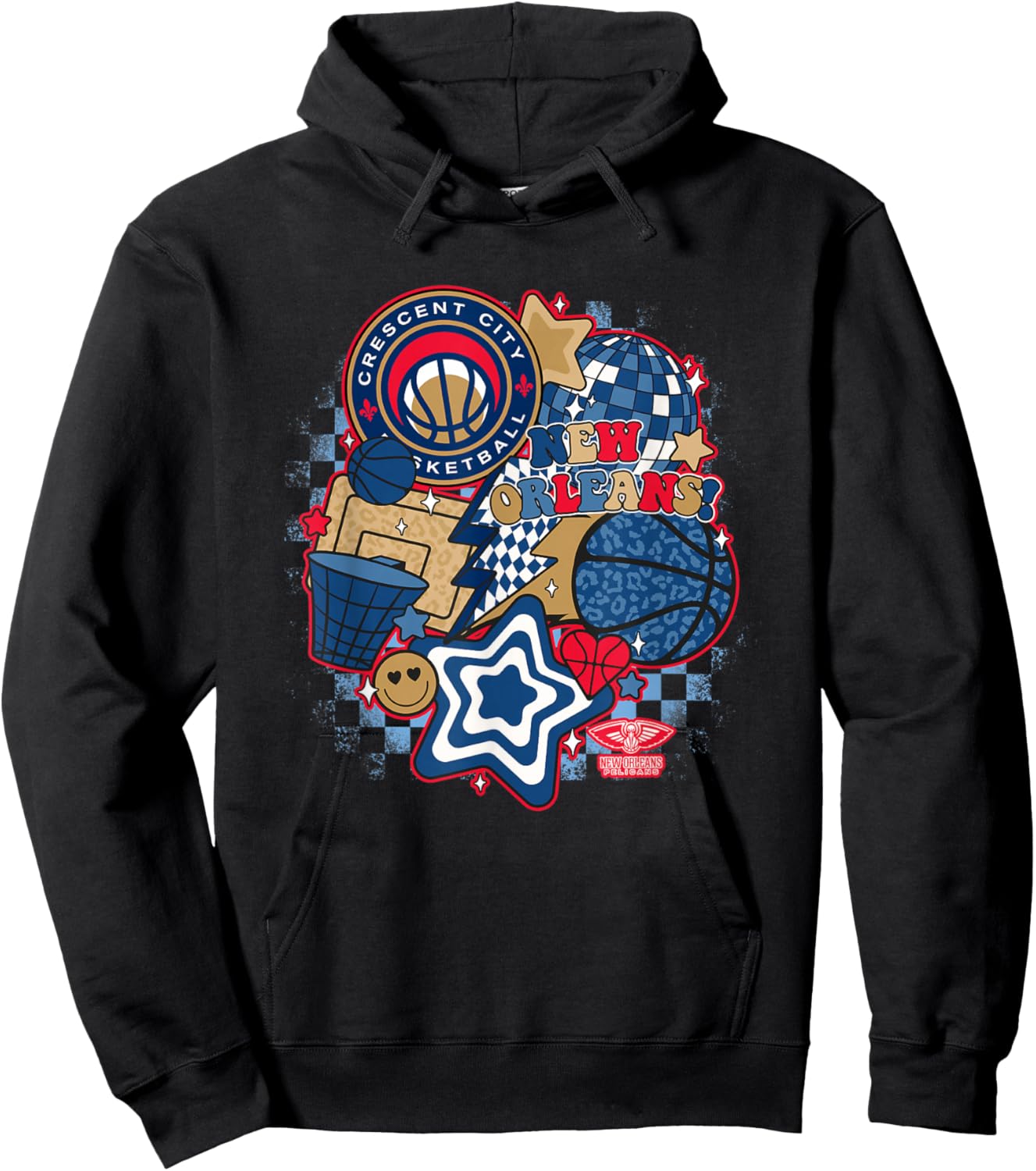 NBA New Orleans Pelicans Psychedelic Basketball Collage Hoodie - Hoodie | Black