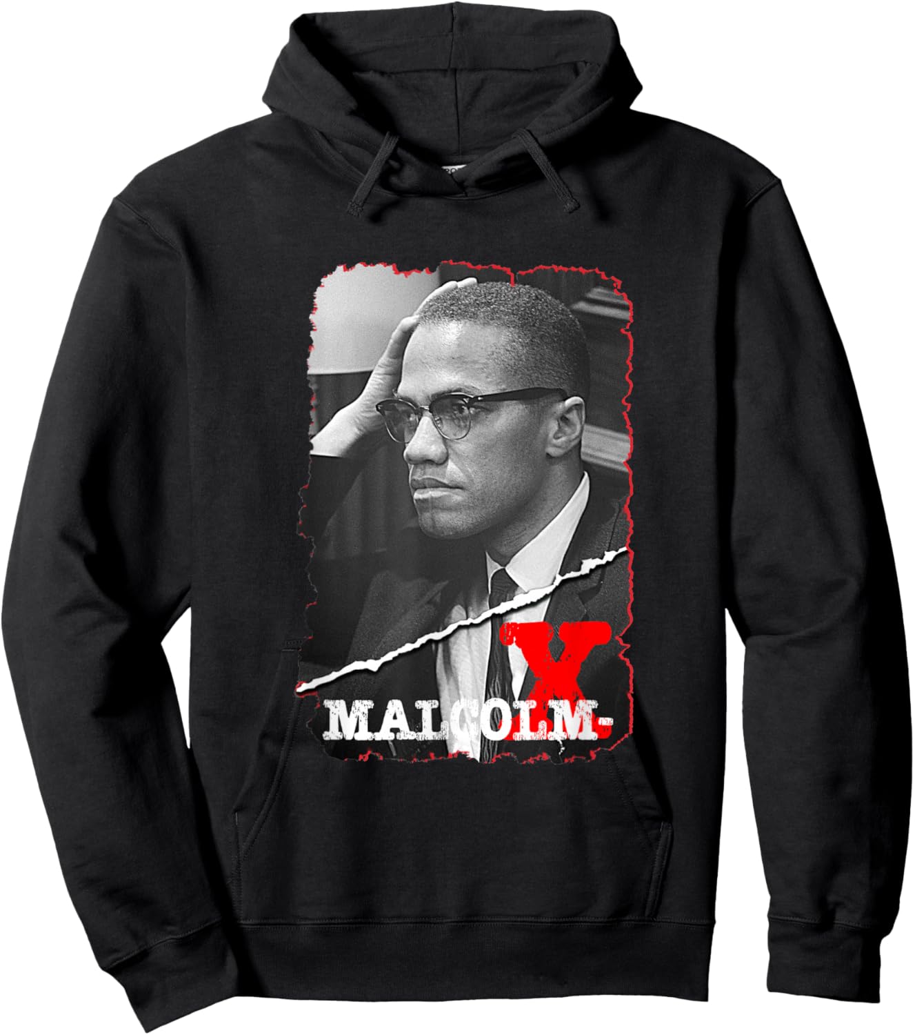 Great Moment Store Kids Youth Malcolm X Black Small Short Sleeve Modern Classic Casual Leisure Letter Print Malcolm X Design Hoodie - Hoodie | Black