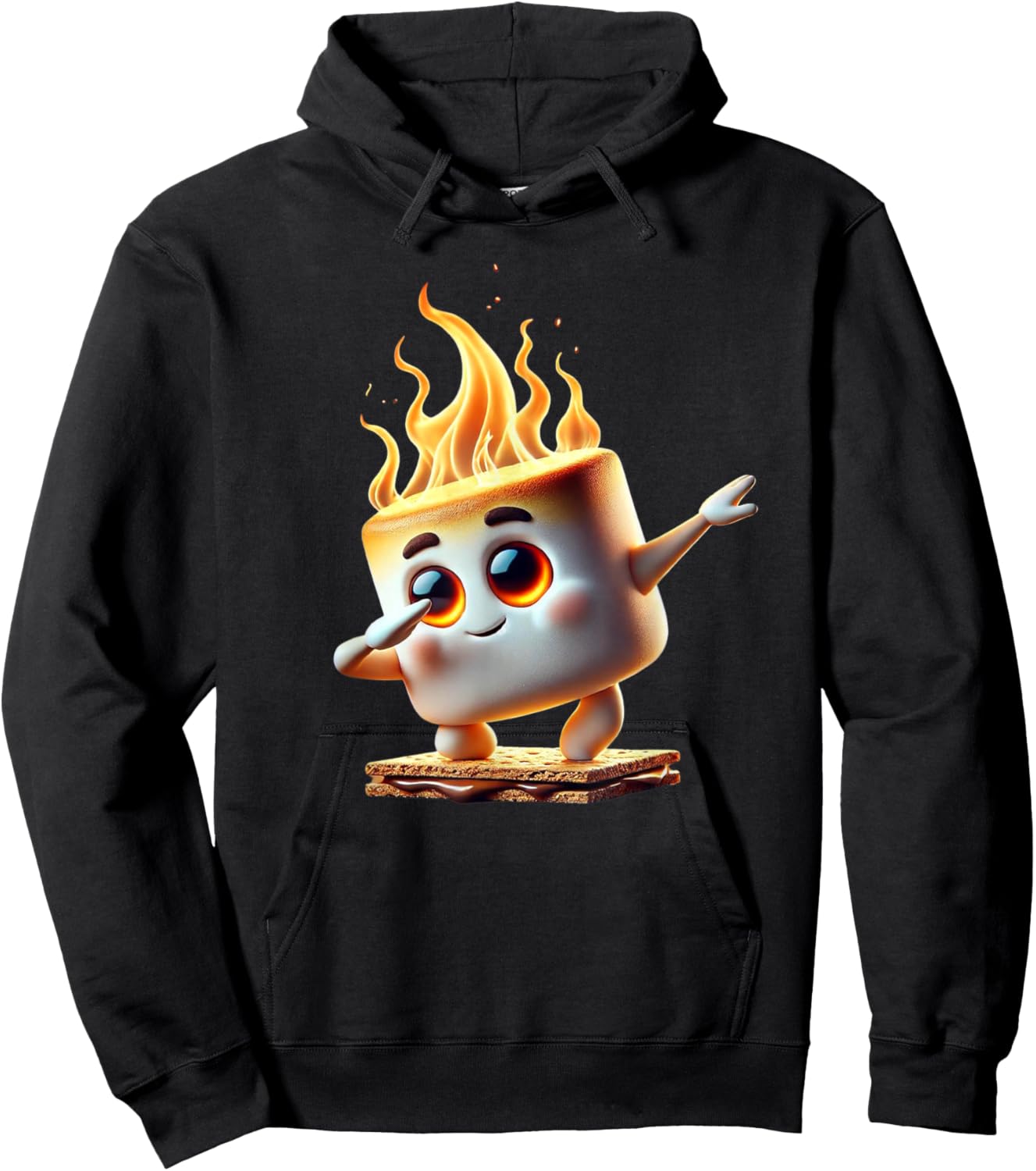Dabbing Smore Marshmallow Cute Dab Dance Camping Camper Gift Hoodie - Hoodie | Black