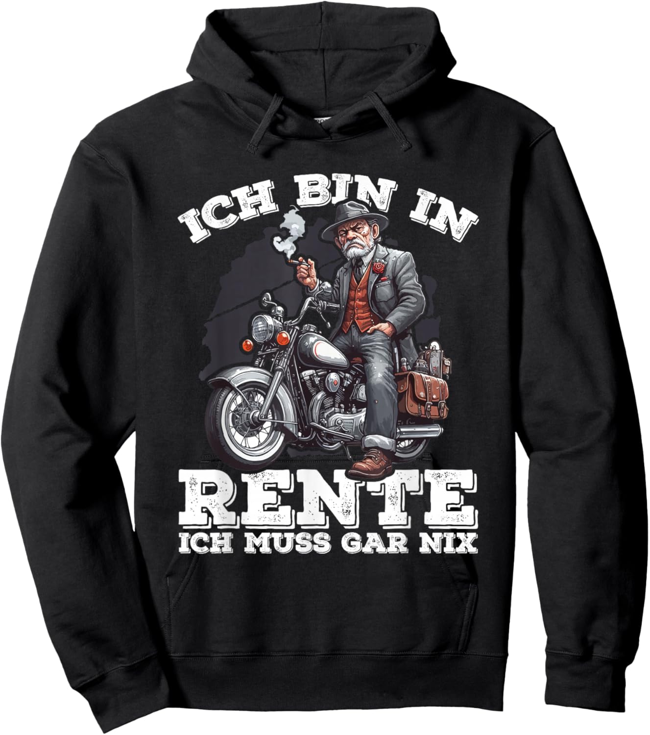 with German Text "Ich Bin In Rente Ich Muss Gar Nix Cooler Rentner Hoodie - Hoodie | Black