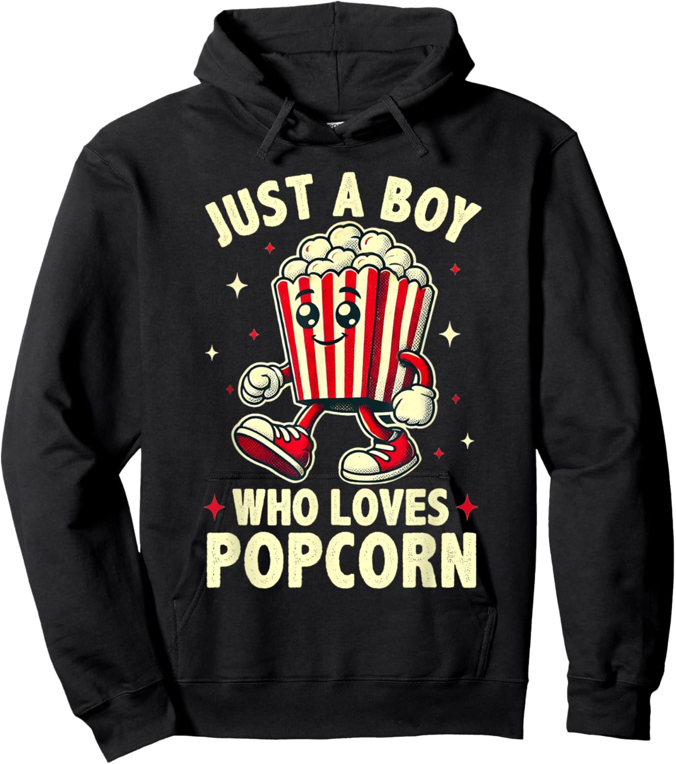 Just a Boy Who Loves Popcorn Boys Popcorn Lover Hoodie - Hoodie | Black