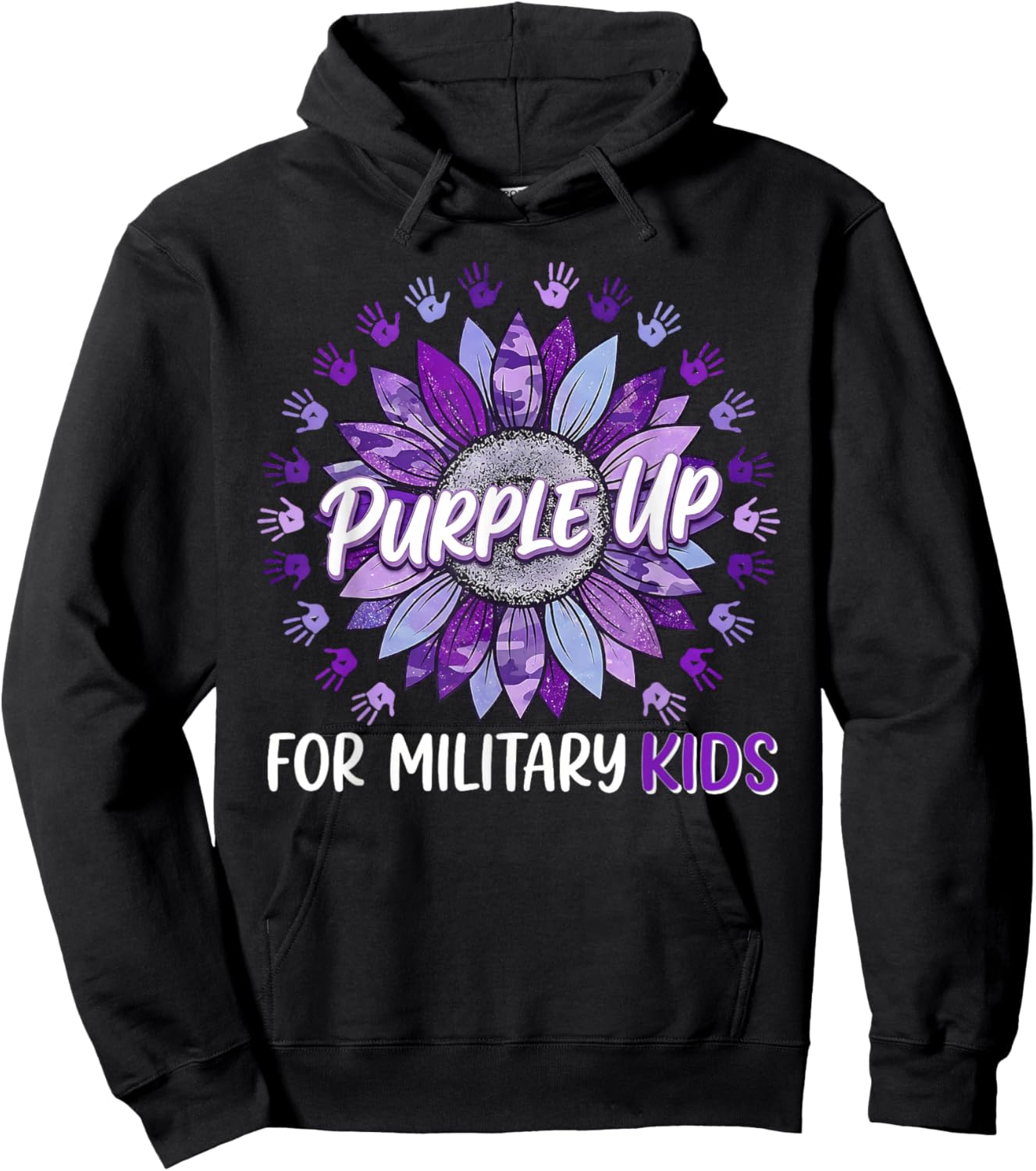 Purple Up for Military Kids Month of The Military Child Hoodie - Hoodie | Black