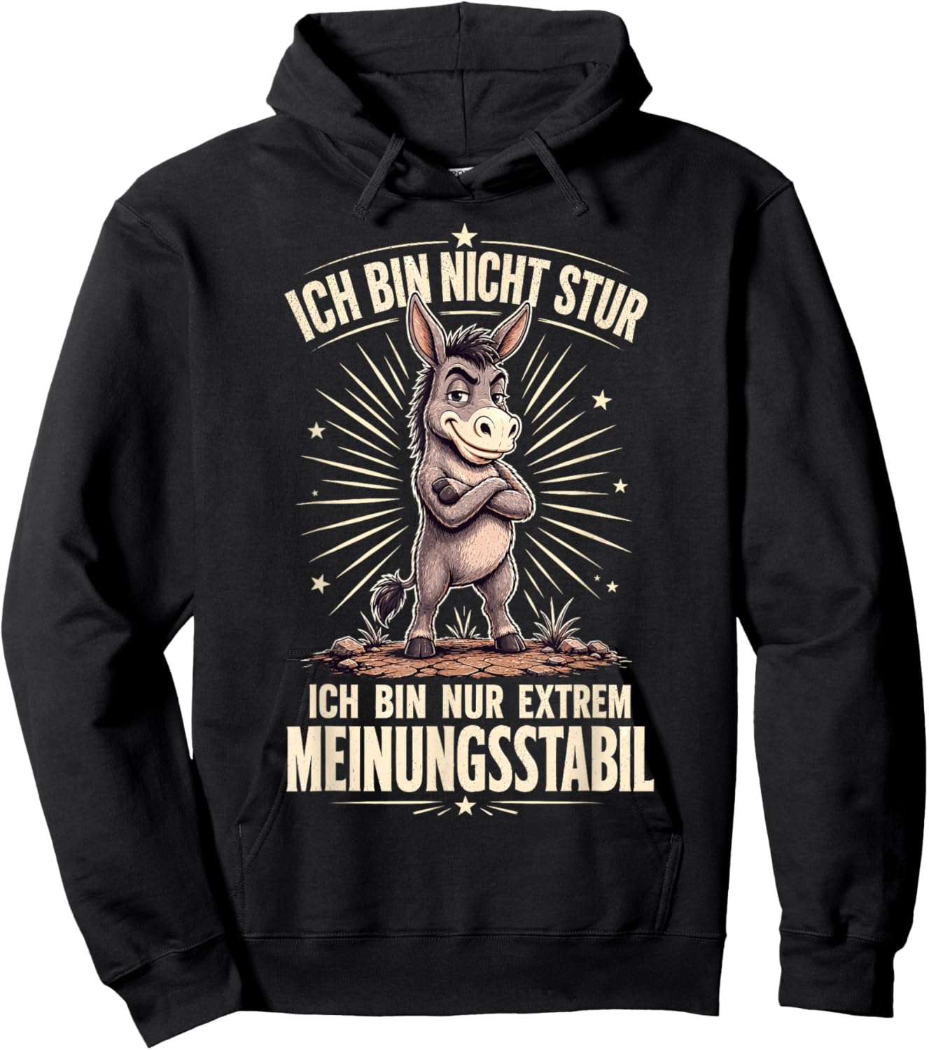 Ich Bin Nicht stur ich nur meinungsstabil Sarkasmus Ironie Hoodie - Hoodie | Black