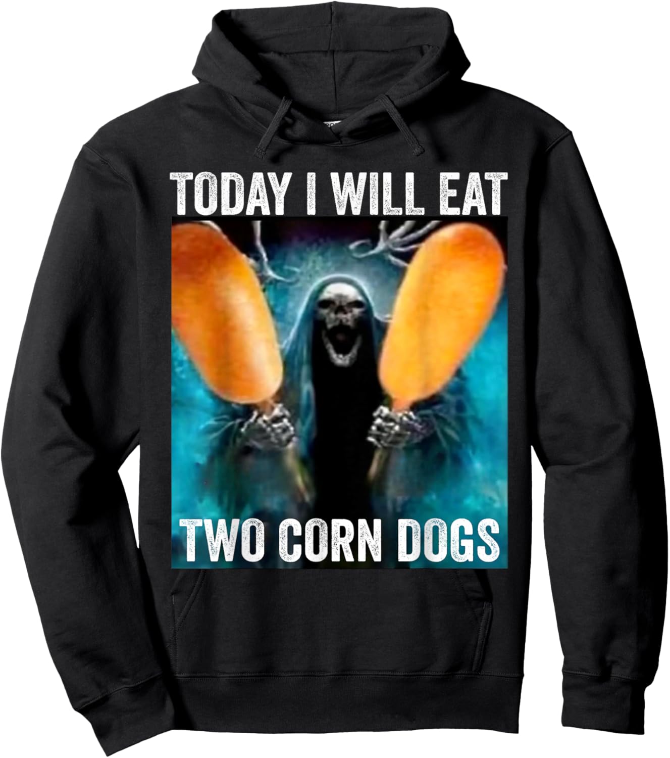 Today i Will eat Two Corn Dogs Meme Hoodie - Hoodie | Black