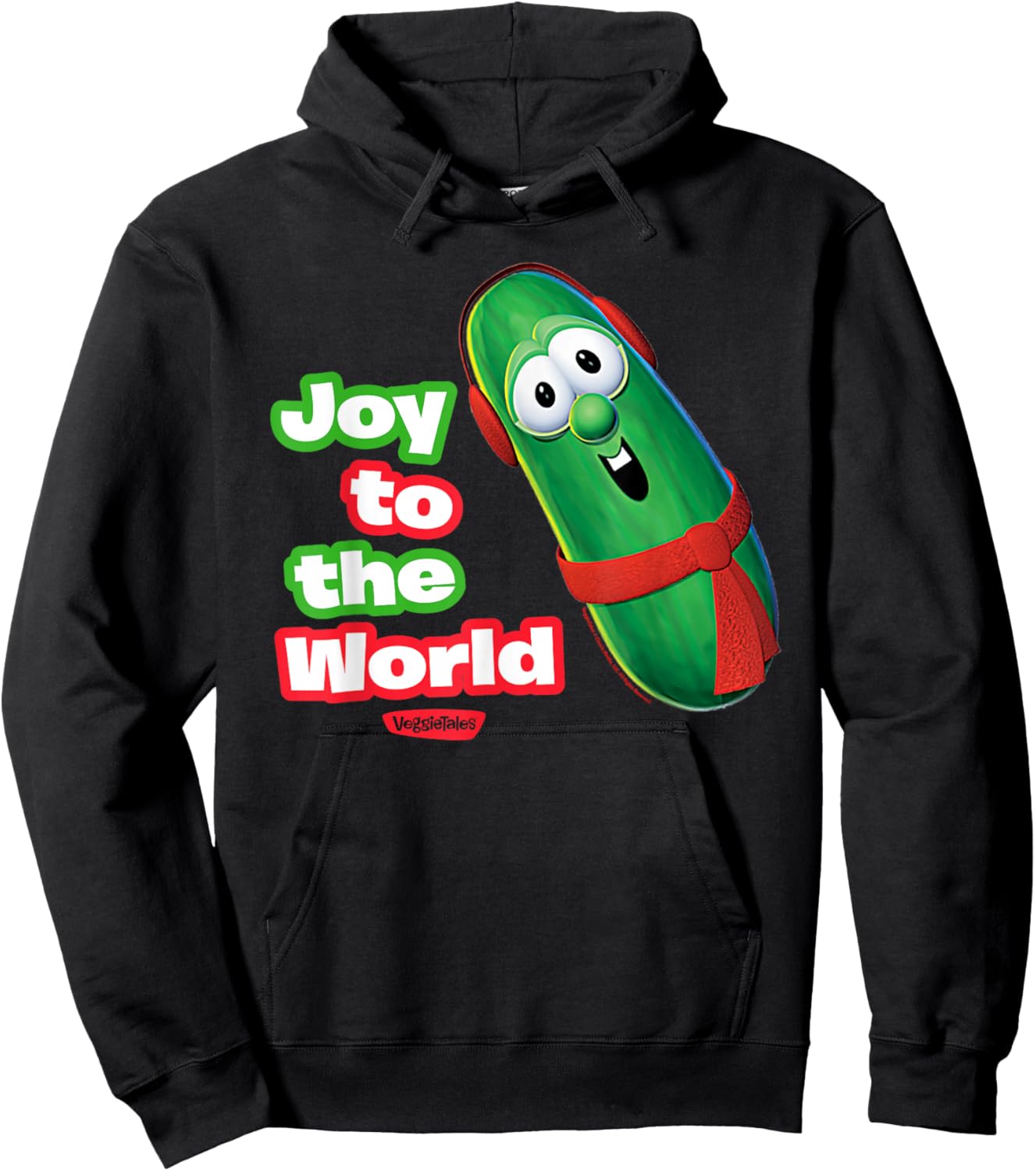 VeggieTales Joy to The World Larry The Cucumber Hoodie - Hoodie | Black
