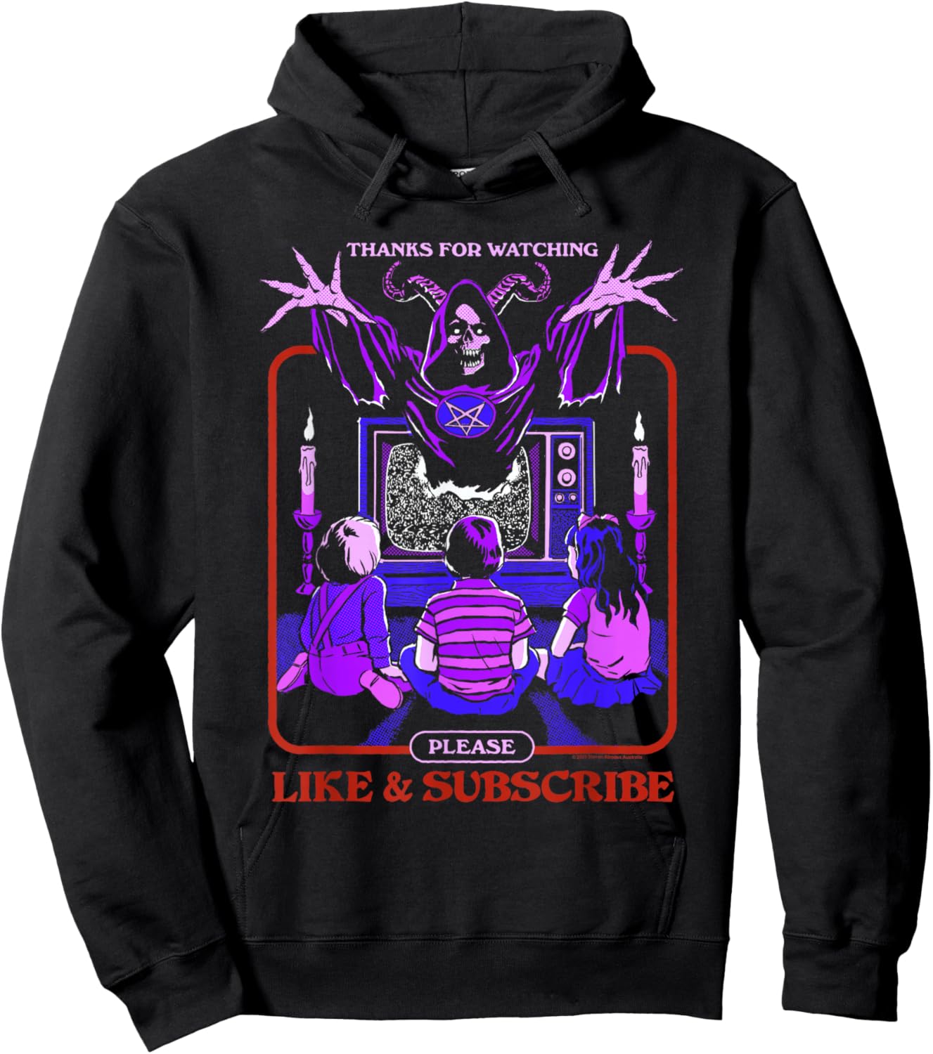 Steven Rhodes Demonic Like and Subscribe Cult Dark Humor Hoodie - Hoodie | Black
