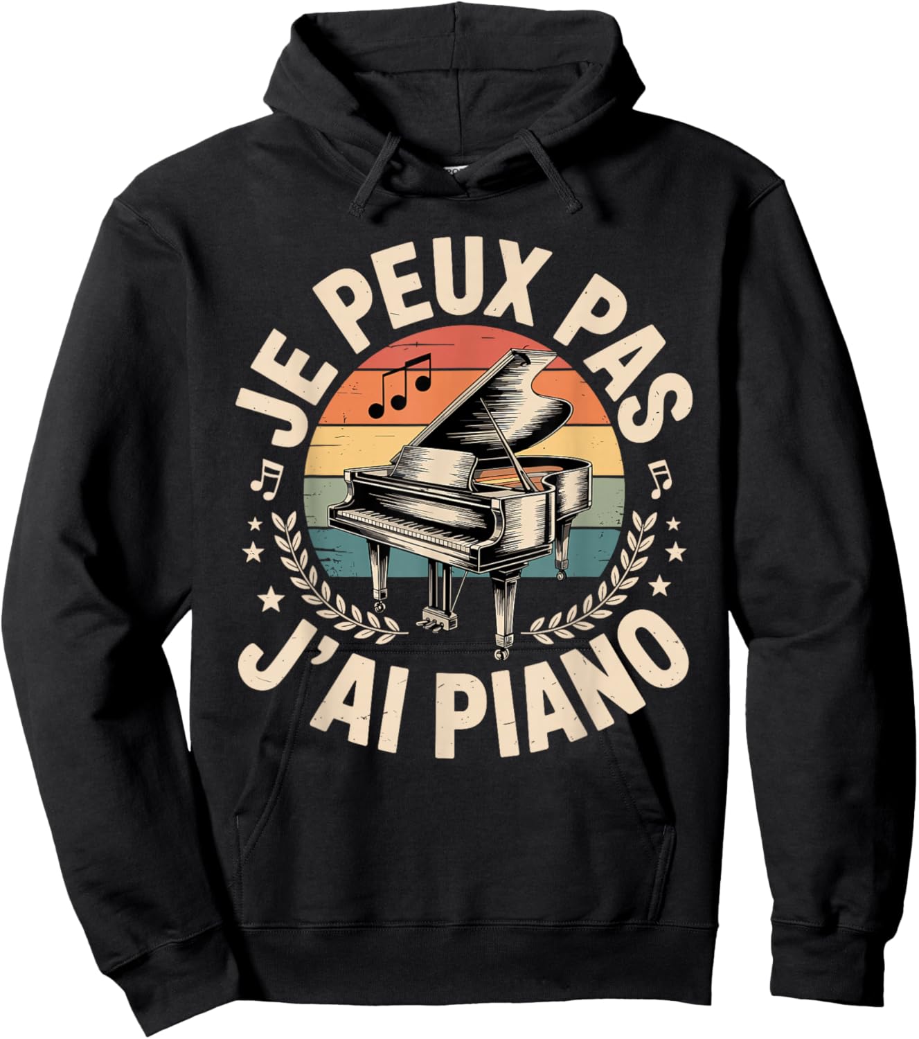 Je Peux Pas J'Ai Piano Love Melody Notes Hoodie - Hoodie | Black