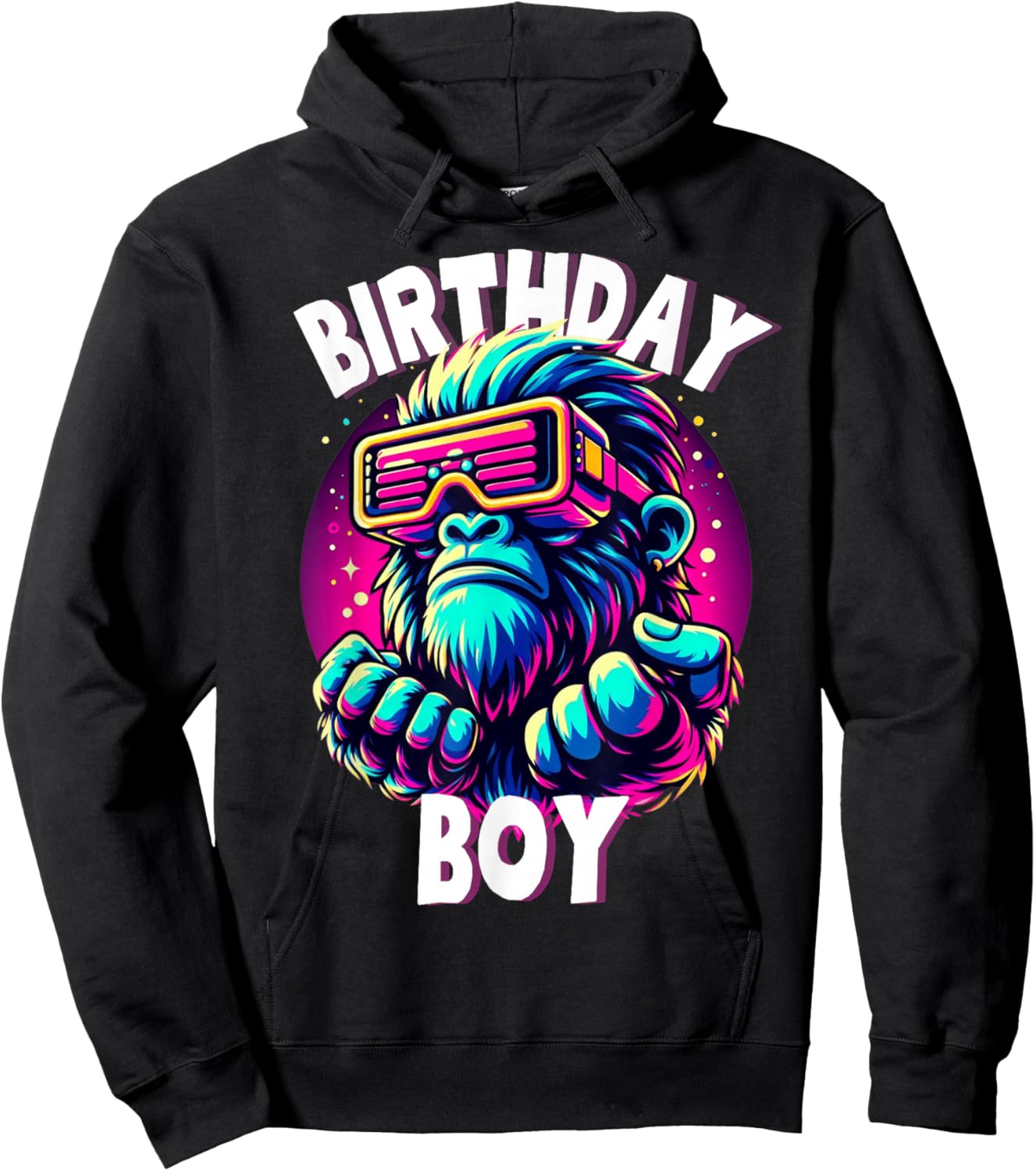 Gorilla Birthday Funny Gorilla Boys Adult Girl Family Party Hoodie - Hoodie | Black