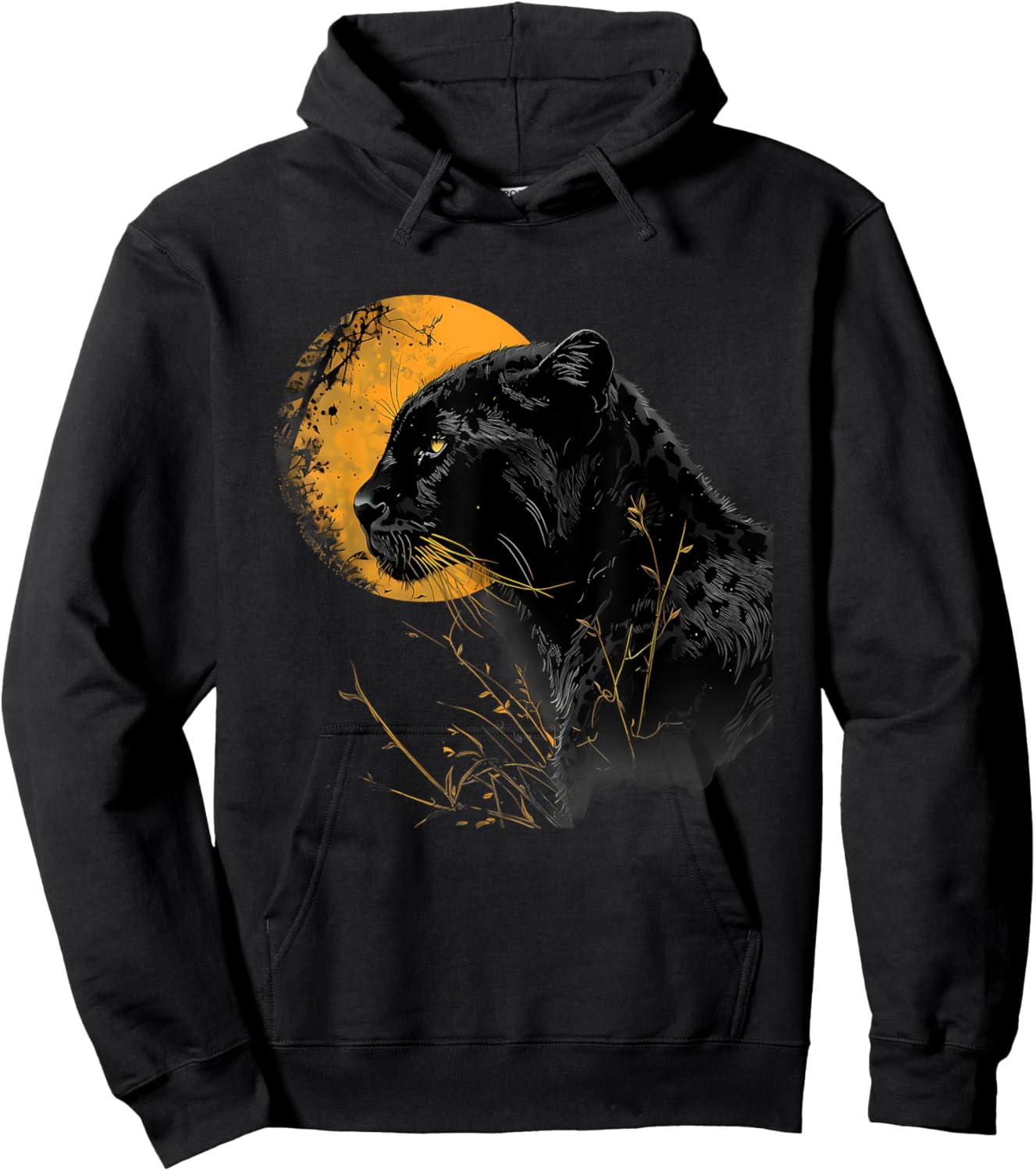 Panther Moon Panther Lover Portrait Tropical Animal Art Hoodie - Hoodie | Black