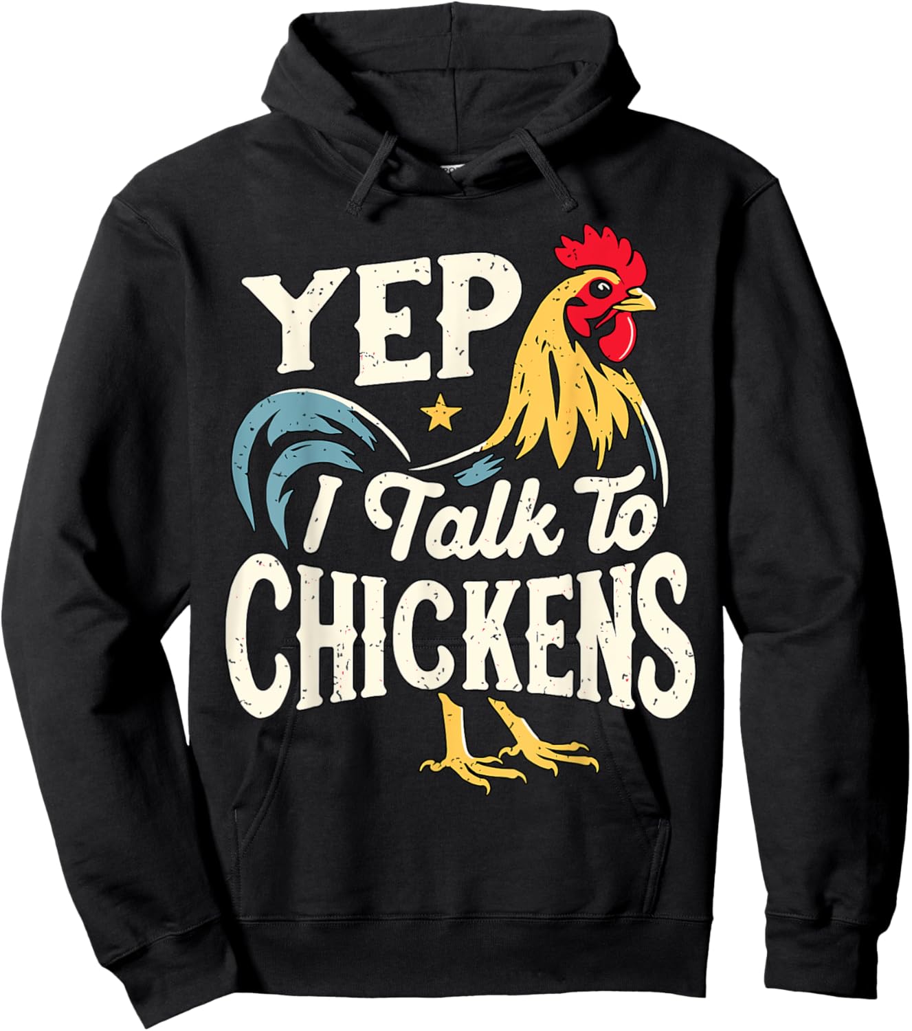 Yep I talk to Chickens Farmer Hoodie - Hoodie | Black