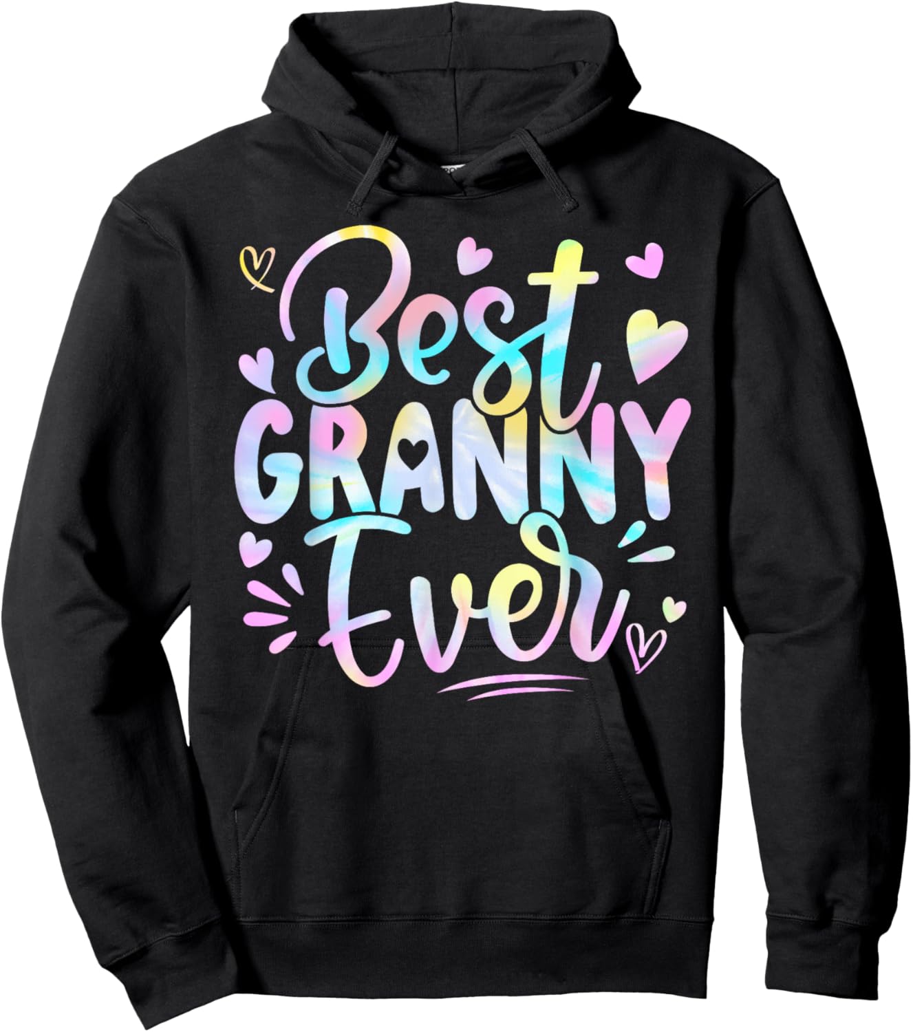 Best Granny Ever Mama Grandma Mother's Day Tie Dye Women Hoodie - Hoodie | Black