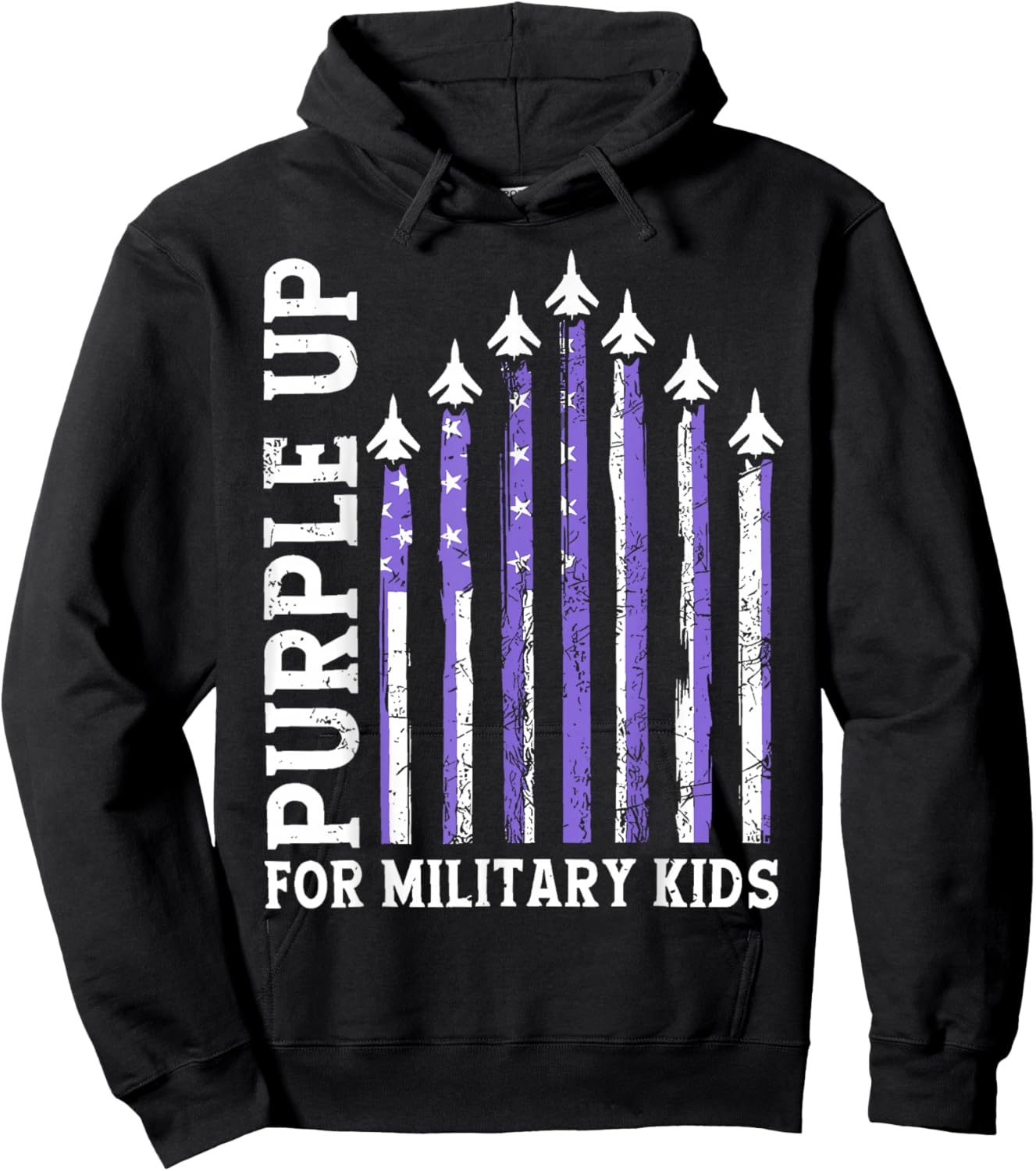 Purple Up Military Kids Month of Military Child Hoodie - Hoodie | Black