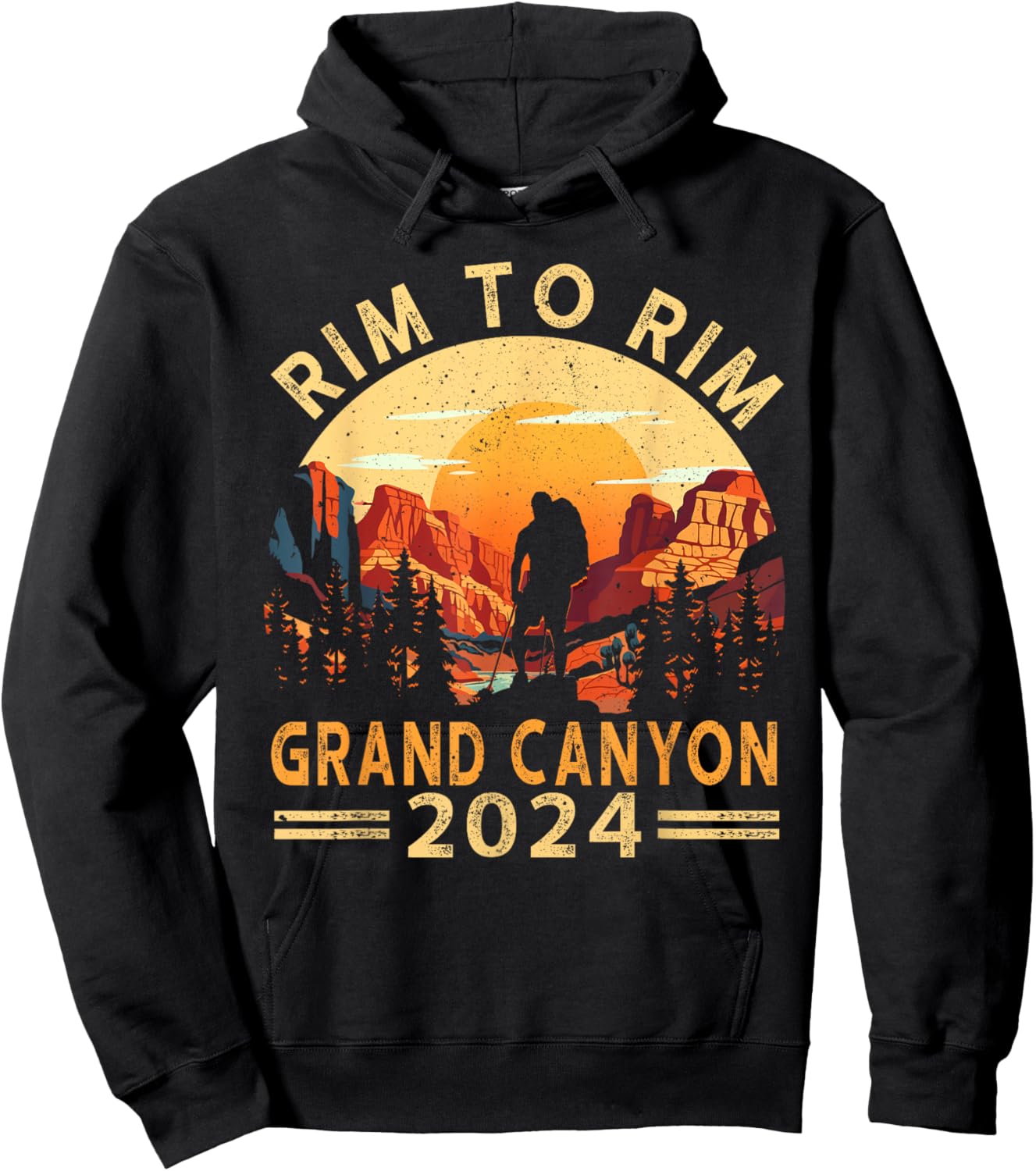 South Rim To North Rim Grand Canyon 2024 Hiking Hoodie - Hoodie | Black