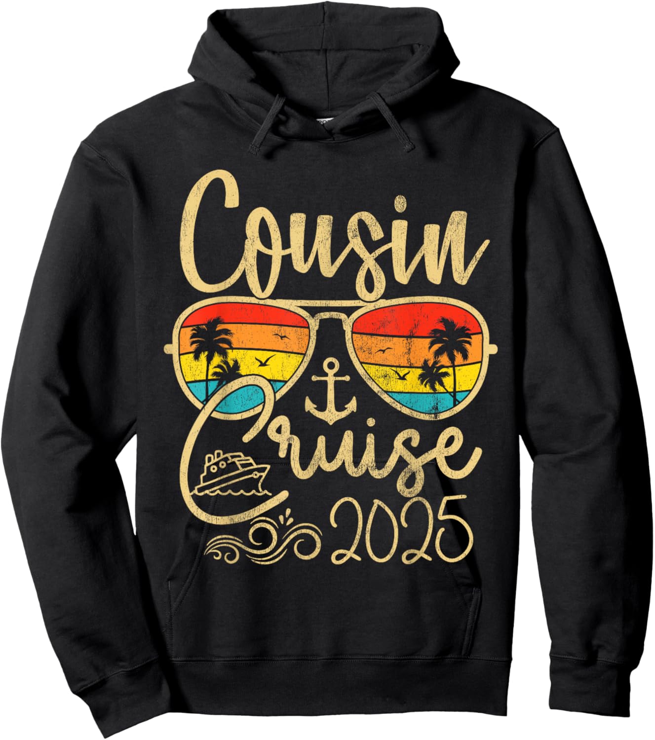 Cousin Cruise Gifts 2025 Matching Party Birthday Hoodie - Hoodie | Black