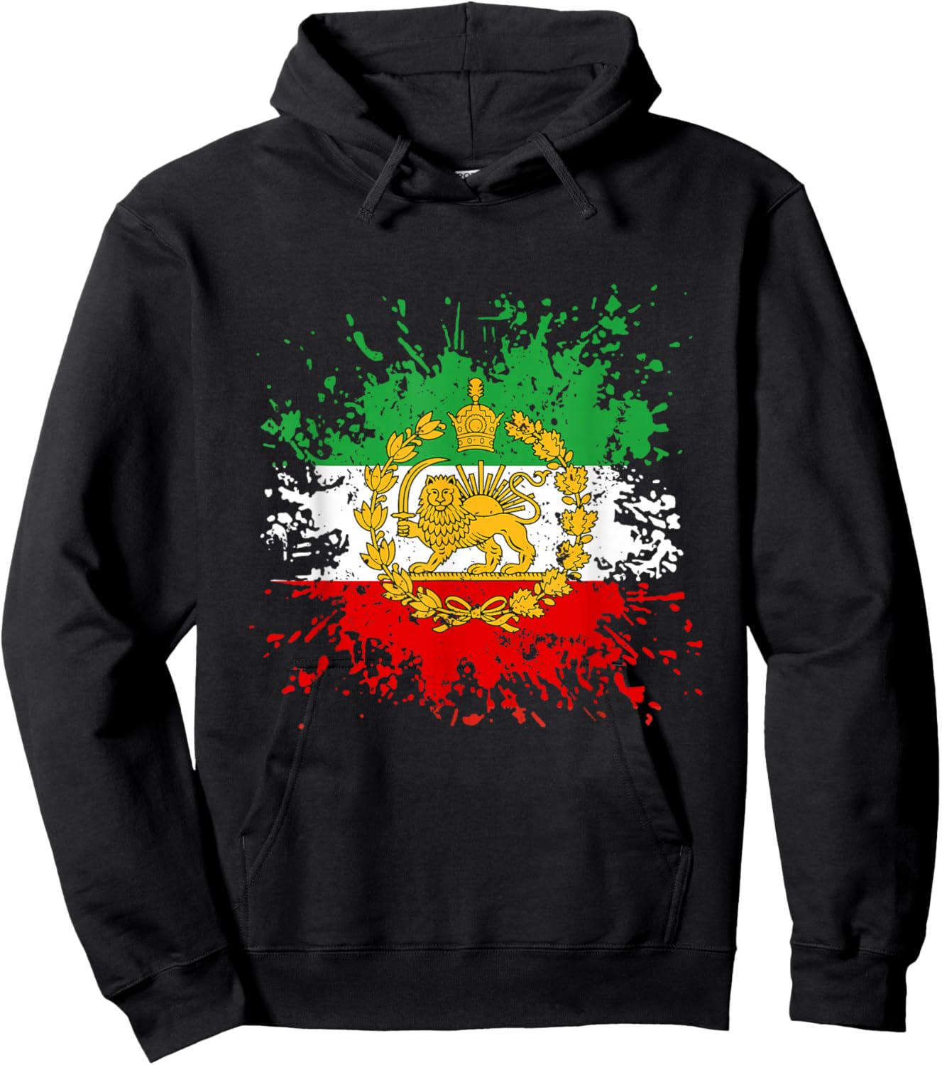 Iran Lion Sun Flag Iran Persian Shir o Khorshid Hoodie - Hoodie | Black