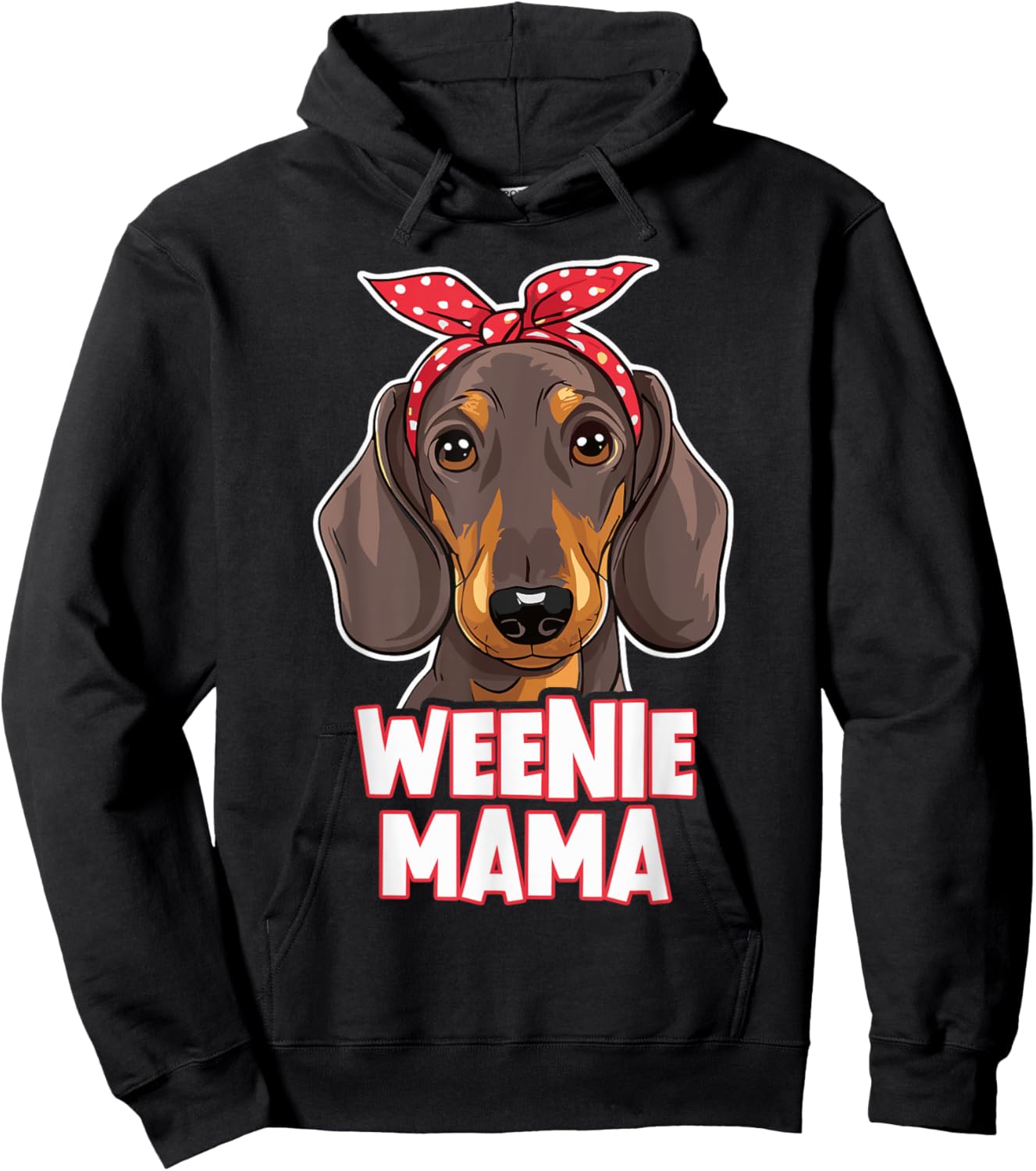 Weenie Mama Funny Dachshund Lover Weiner Dog Hoodie - Hoodie | Black