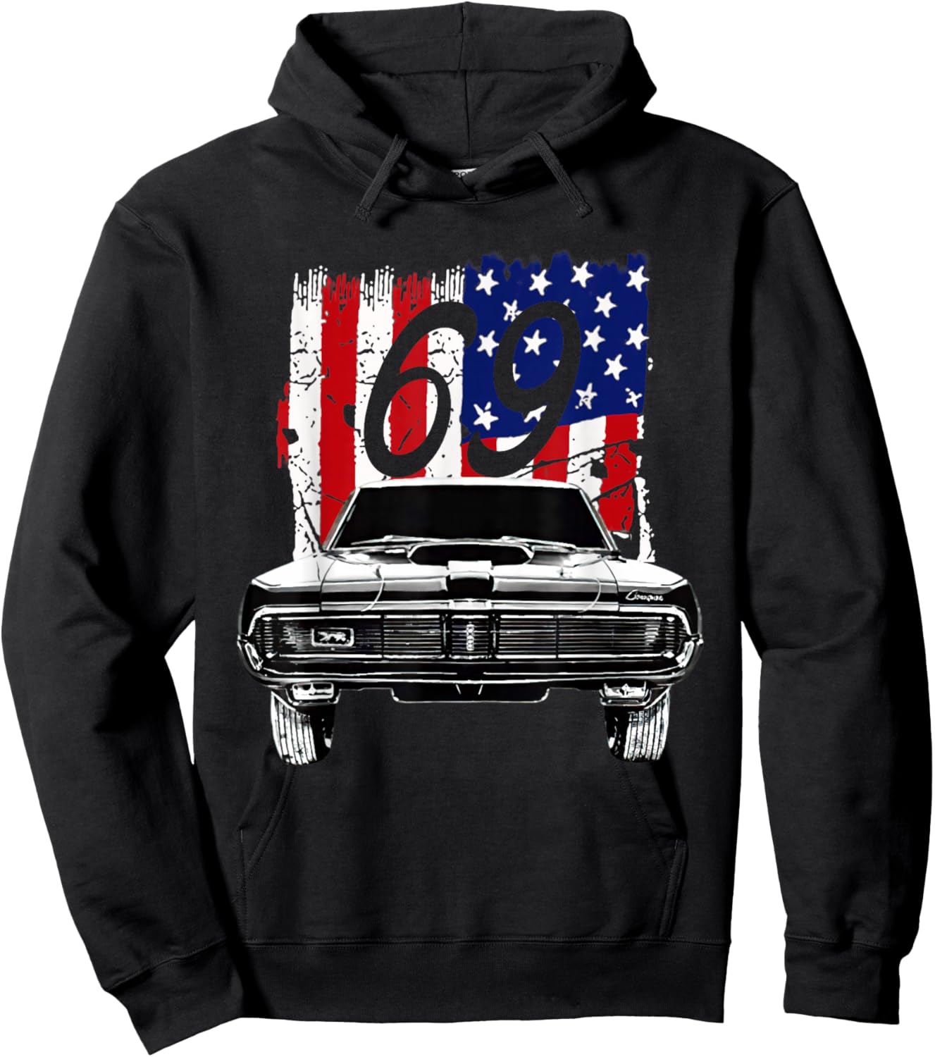 1969 69 Mercury classic Cougar Vinatge cars Hoodie - Hoodie | Black