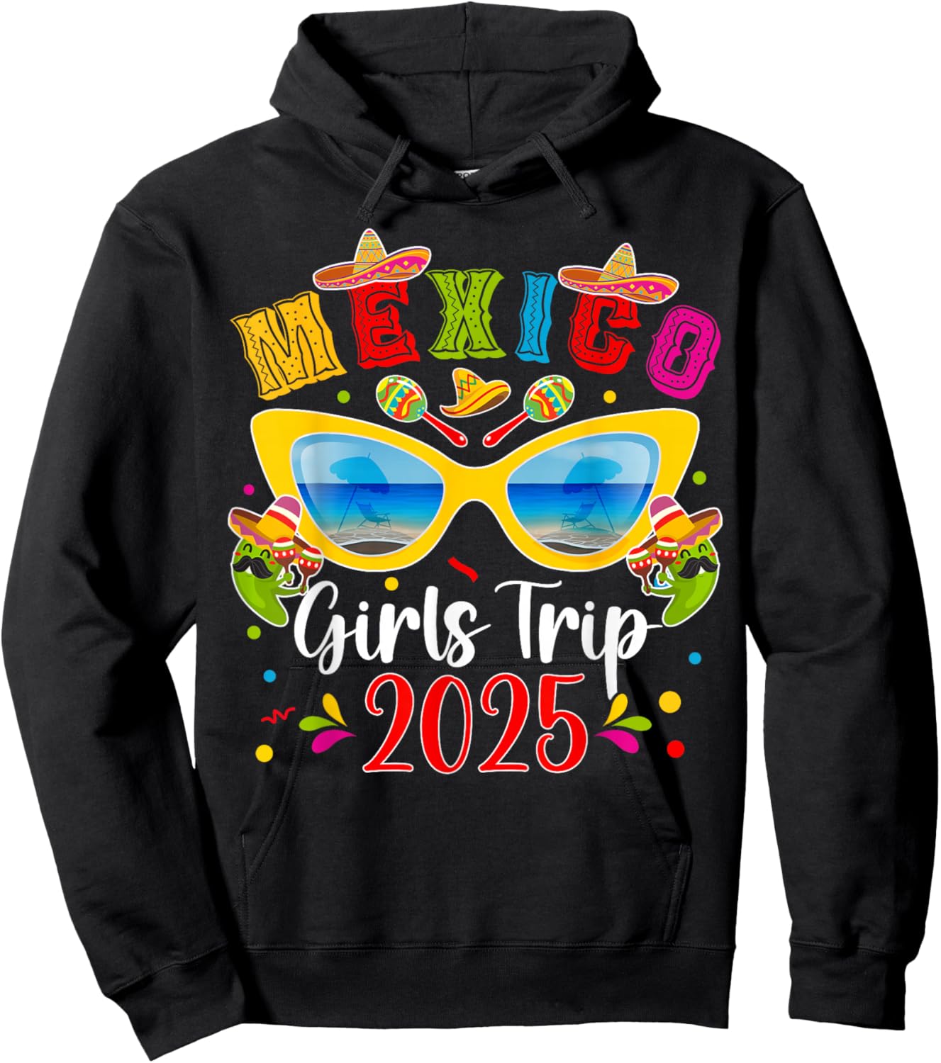 Mexico Girls Trip 2025 Vacation Mexico Travel Girls Hoodie - Hoodie | Black