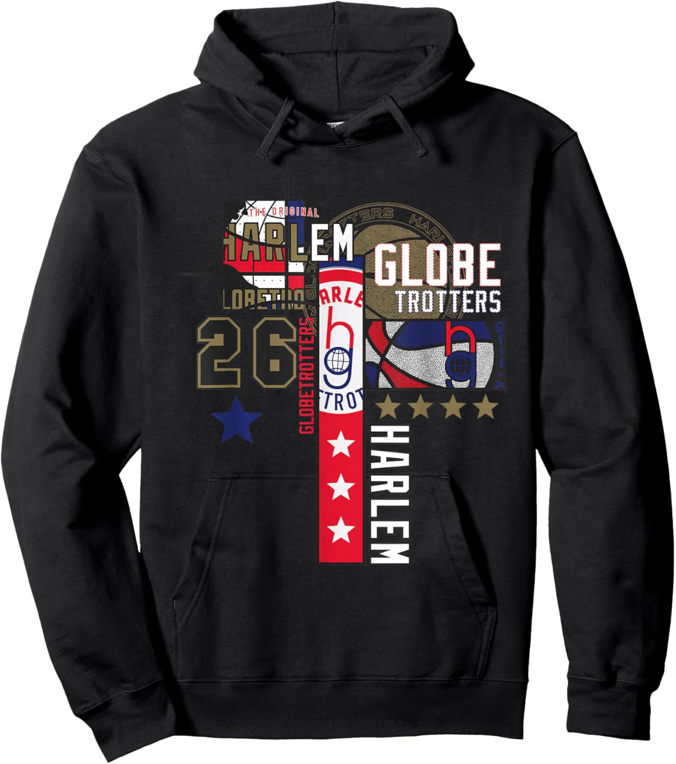 Harlem Globetrotters Logo Trickshot Masters Basketball Fan Hoodie - Hoodie | Black