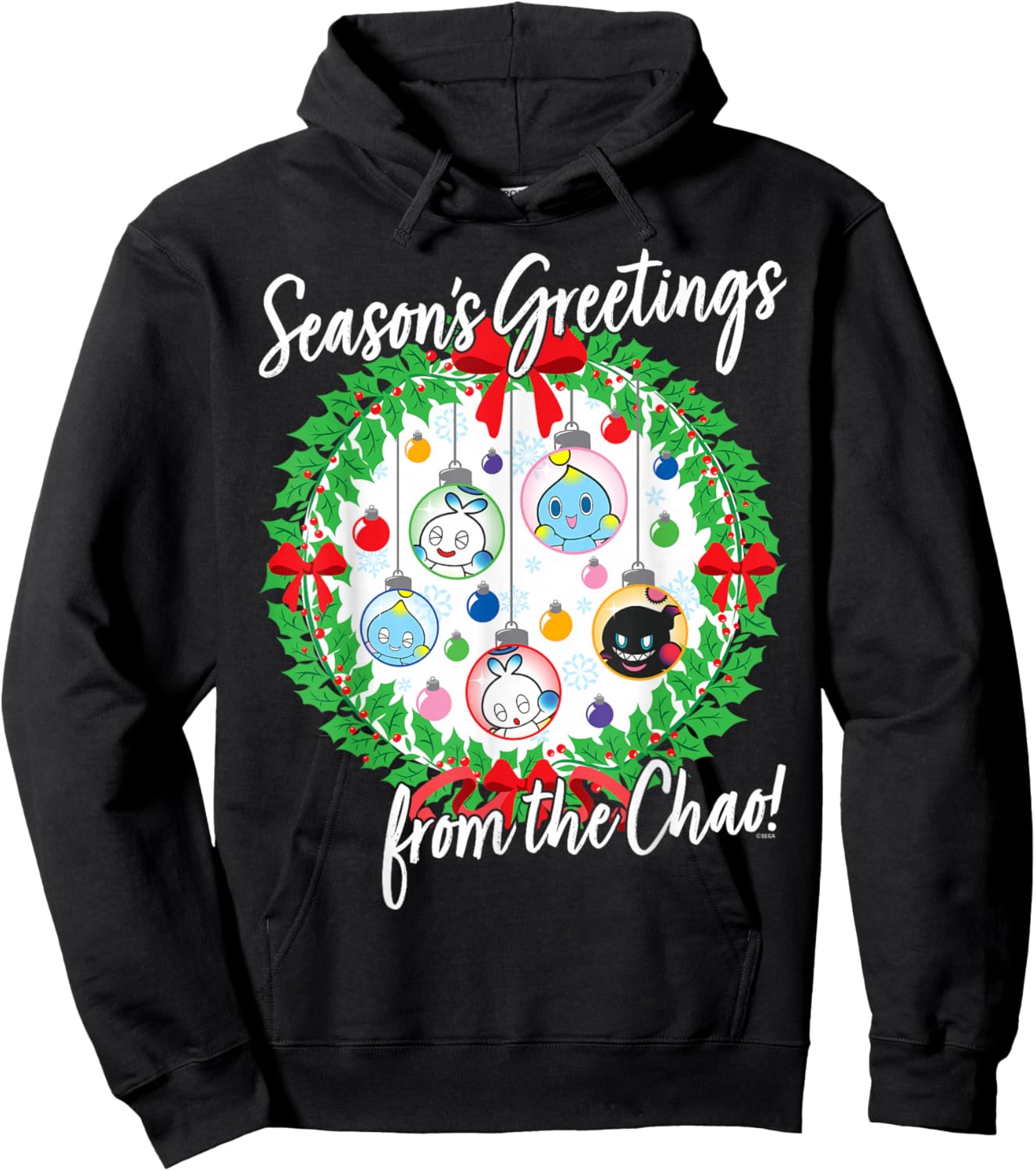 Sonic The Hedgehog - Season's Greetings from The Chao Hoodie - Hoodie | Black
