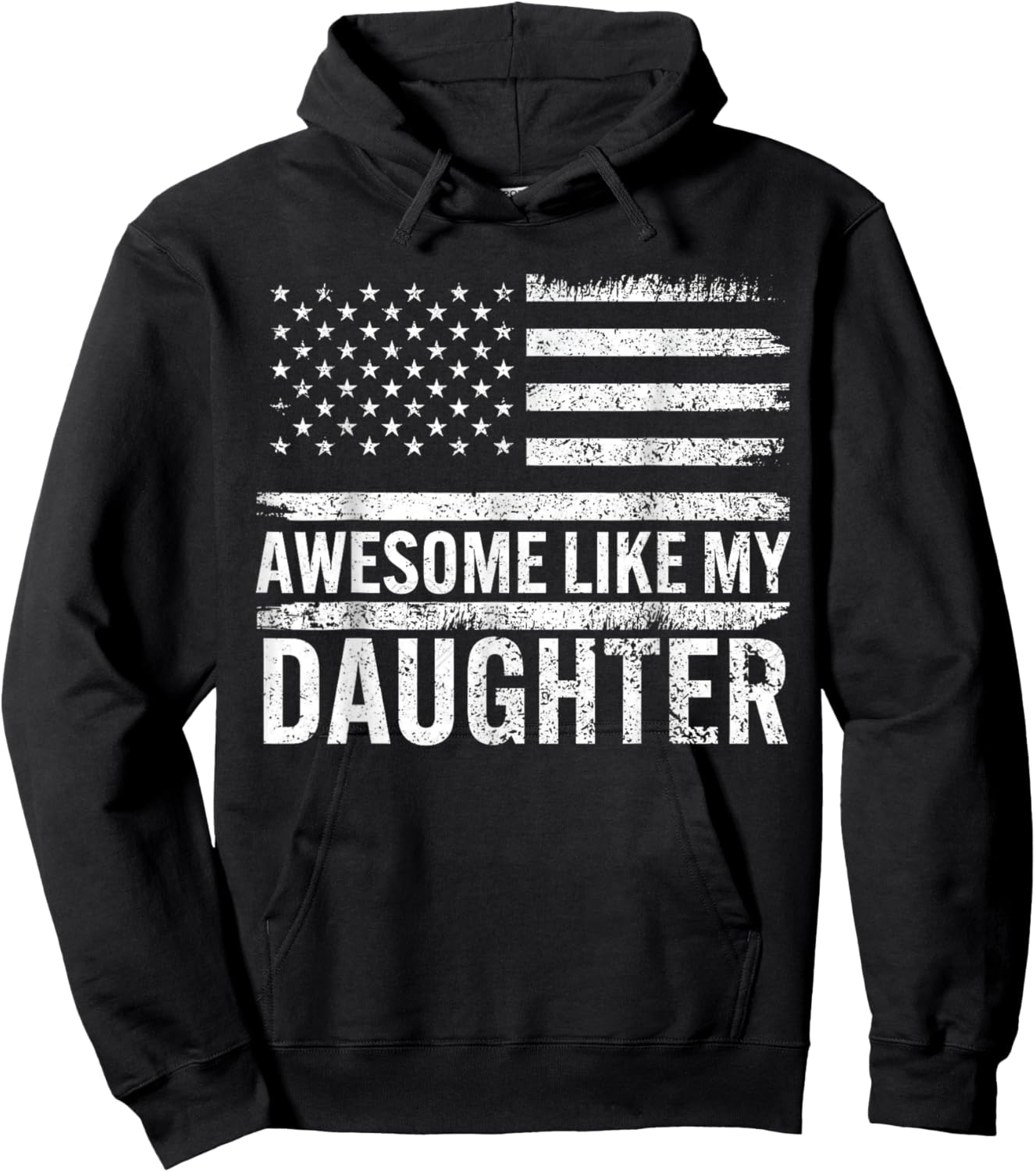 Awesome Like My Daughter Retro Men Funny Fathers Day Dad Hoodie - Hoodie | Black