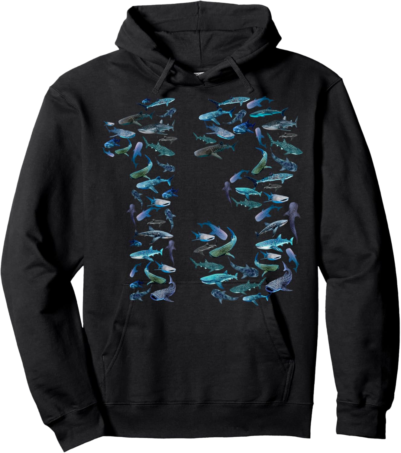 13th Birthday Boy & Girl Thirteen-Year-Old Fish Whale Shark Hoodie - Hoodie | Black