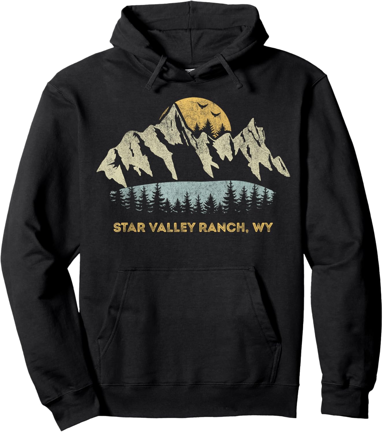 Star Valley Ranch Wyoming Mountain Sunset Sunrise WY Hoodie - Hoodie | Black