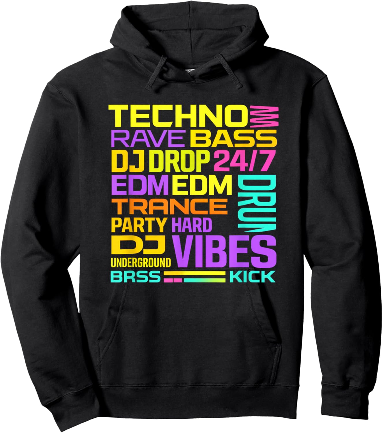 EDM Rave Techno Clubbing Design for Festivals & Clubs Hoodie - Hoodie | Black