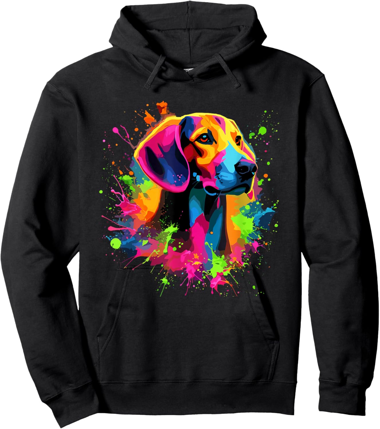 Splash Art American Foxhound Hoodie - Hoodie | Black