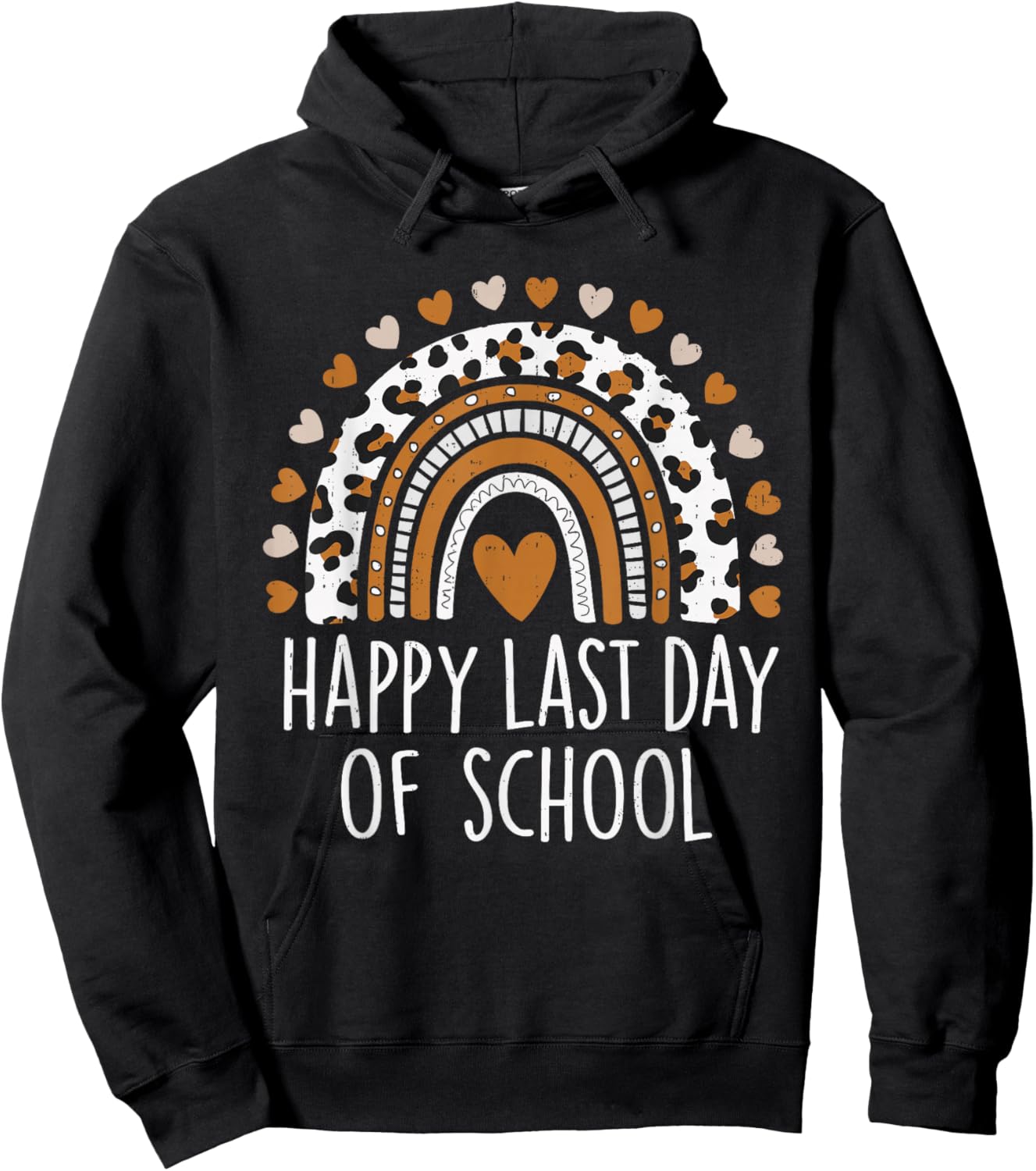 Happy Last Day of School Rainbow Teacher End of The Year Kid Hoodie - Hoodie | Black