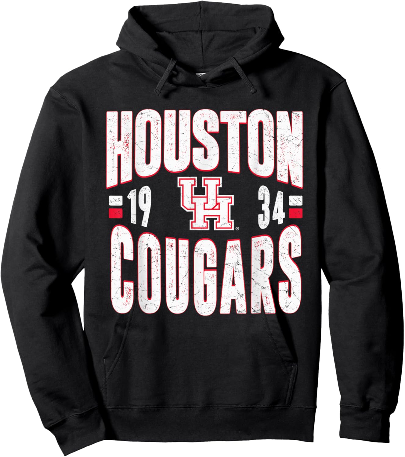 Houston Cougars Vintage 90's Retro Officially Licensed Hoodie - Hoodie | Black