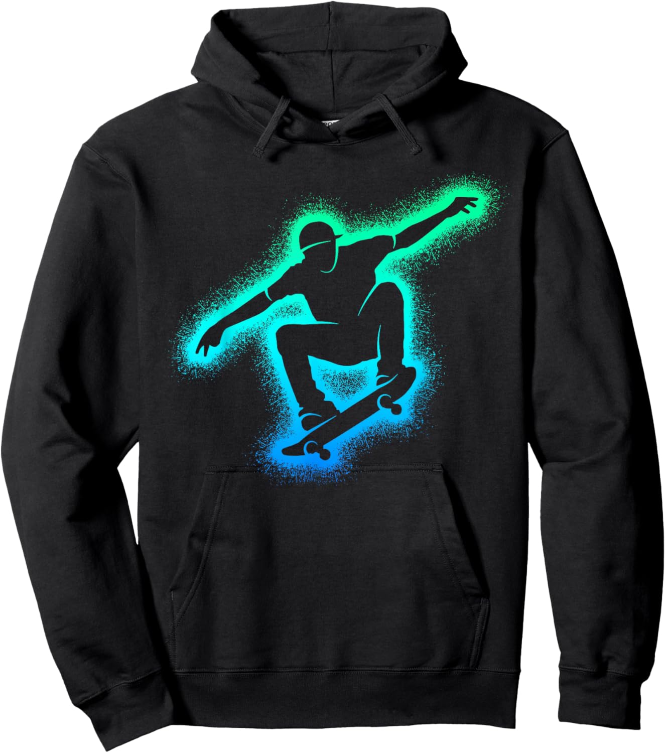 Skater Skateboard Skateboarder Men Kids Boys Skateboarding Hoodie - Hoodie | Black