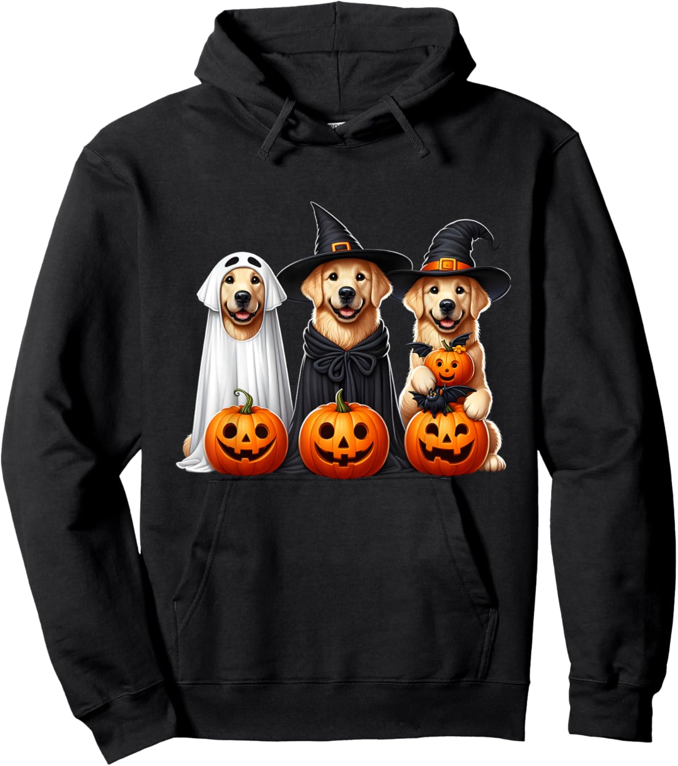 Golden Retriever Ghost Halloween Dog Lovers Men Women Kids Hoodie - Hoodie | Black