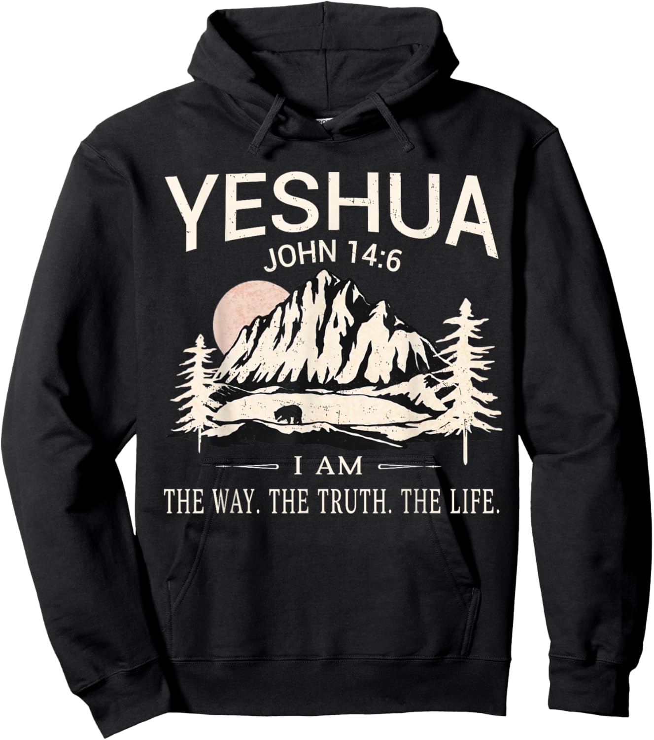 Yeshua Jesus I Am The Way Truth Life Christian Bible Hoodie - Hoodie | Black