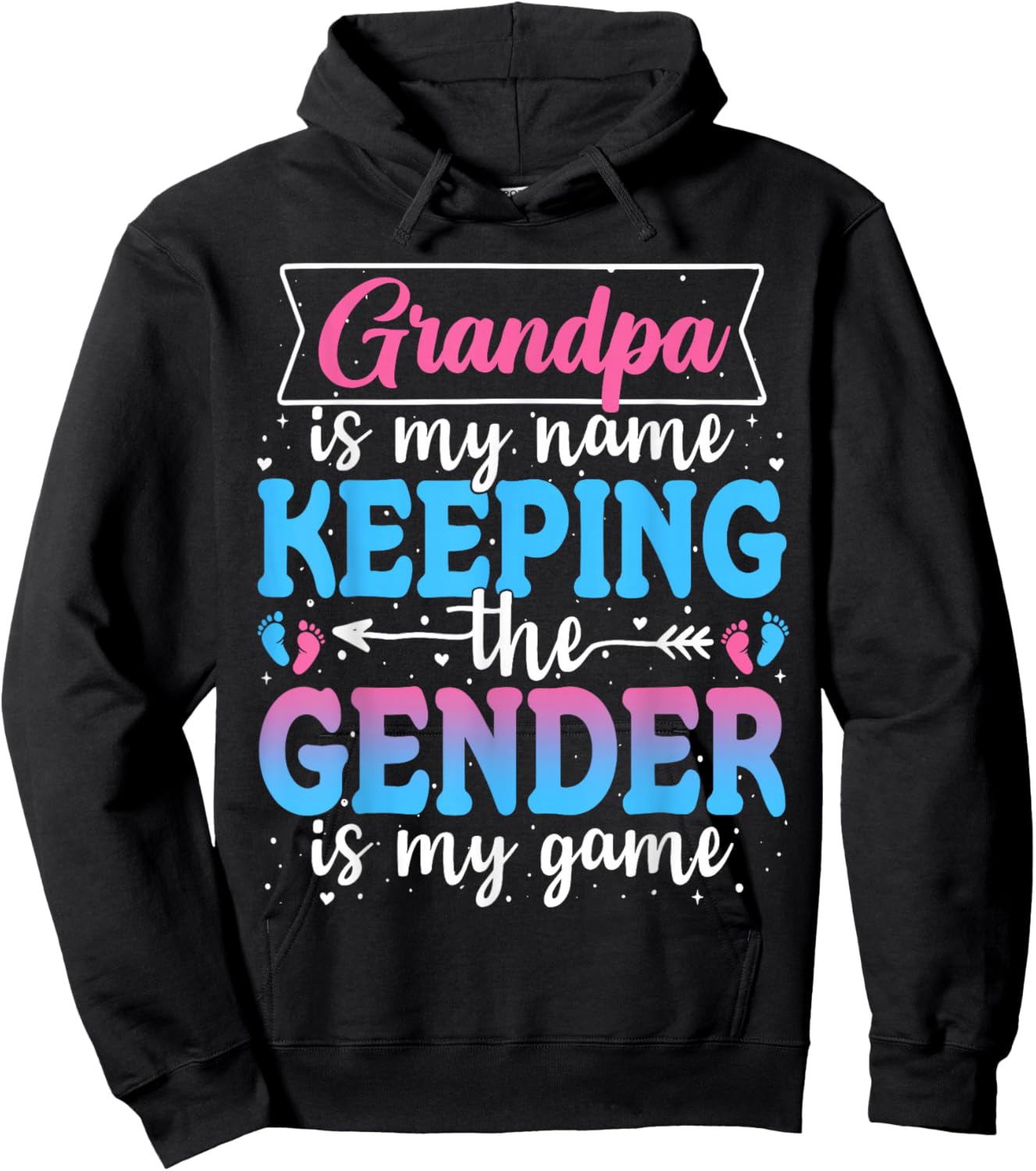 Gender Reveal Keeper of The Gender Grandpa Baby Shower Hoodie - Hoodie | Black
