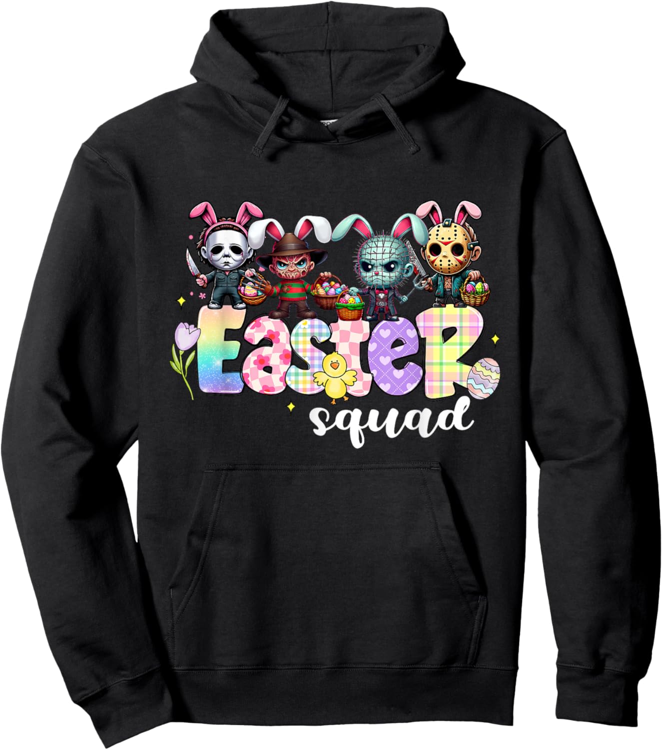 Easter Squad Funny Easter Horror Characters Family Matching Hoodie - Hoodie | Black
