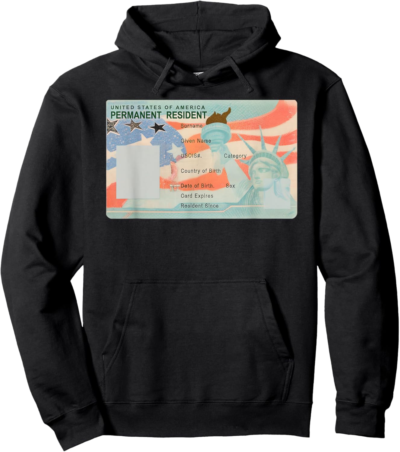 United States Of America Permanent Resident Your Green Card Hoodie - Hoodie | Black