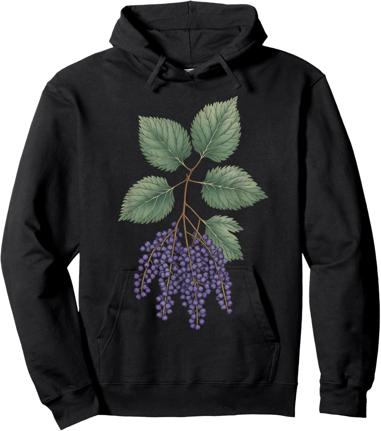 Elderberry Herb Plant Hoodie - Hoodie | Black